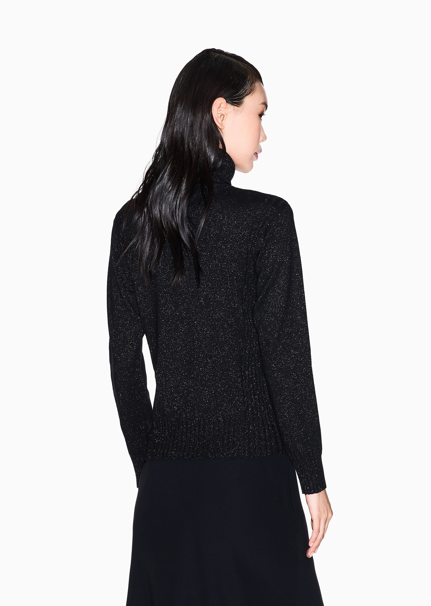 ARMANI EXCHANGE 女士高领羊毛混纺老钱风套头针织毛衣
