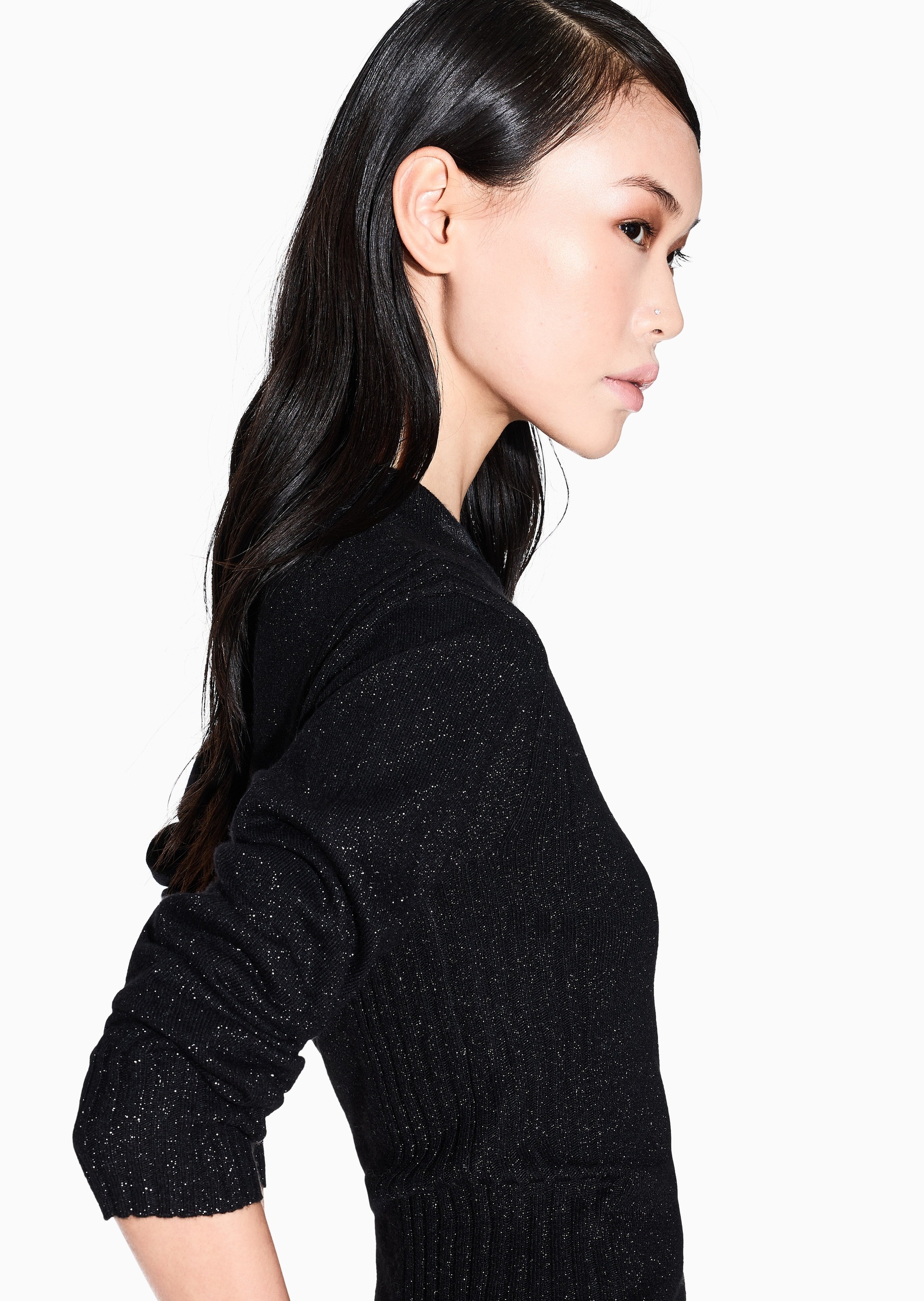ARMANI EXCHANGE 女士圆领羊毛混纺老钱风套头针织毛衣