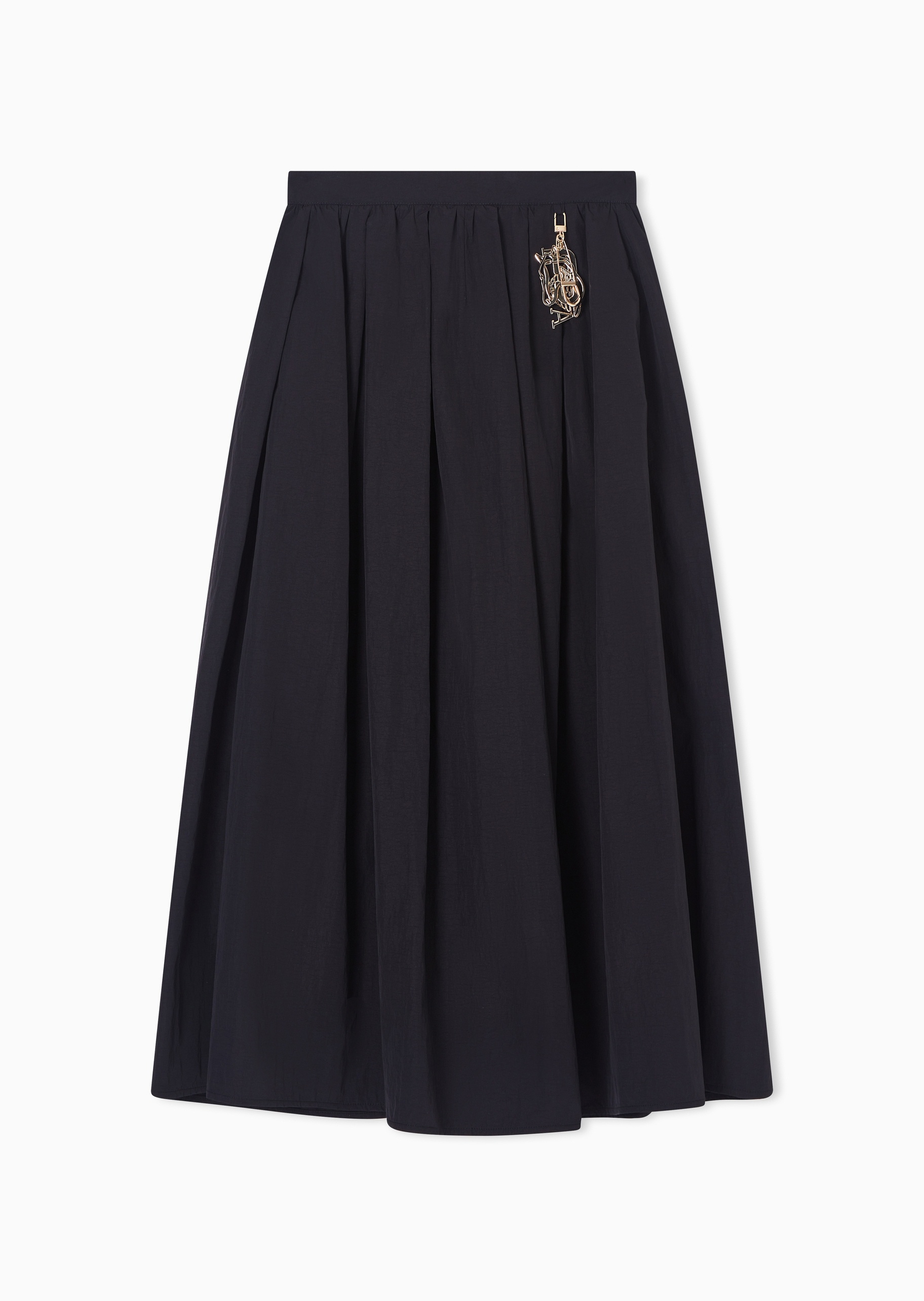 Emporio Armani 女士长款伞形褶裥纯色优雅时尚半身裙