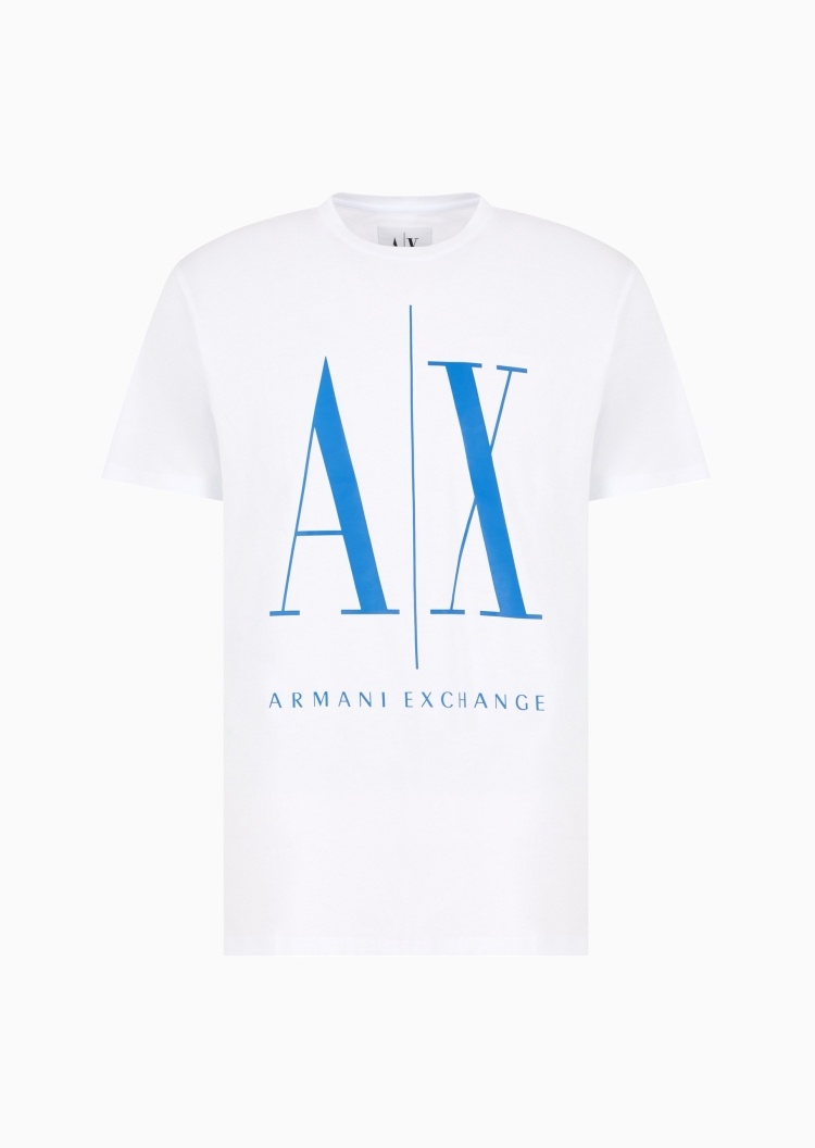 ARMANI EXCHANGE 男士全棉合身短袖圆领LOGO印花T恤