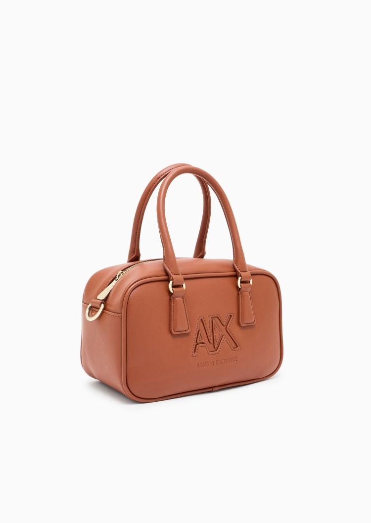 ARMANI EXCHANGE 女士复古商务通勤单肩手提保龄球包
