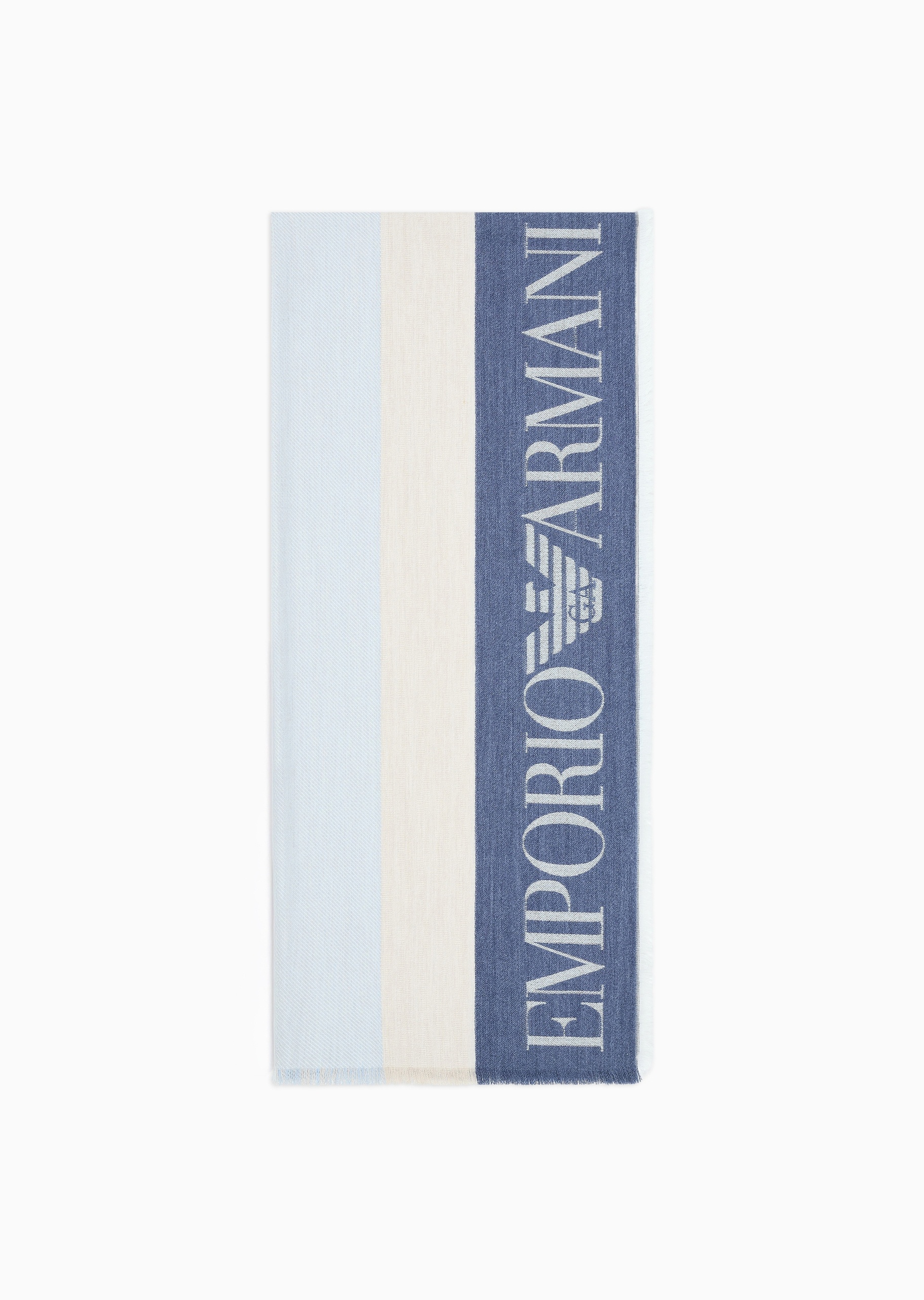 Emporio Armani 女士长方形短穗边竖条纹提花披肩
