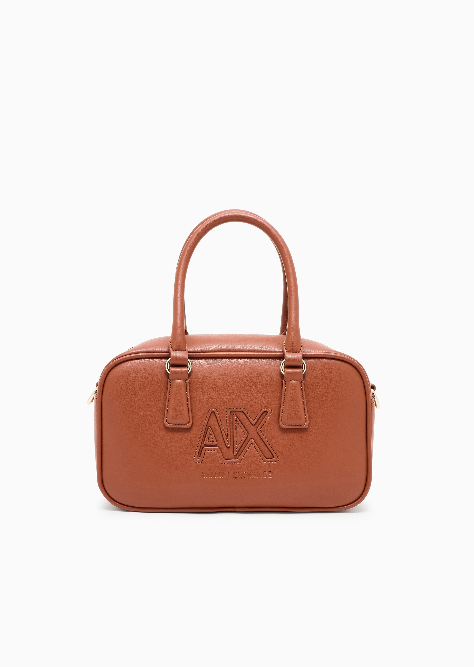 ARMANI EXCHANGE 女士复古商务通勤单肩手提保龄球包