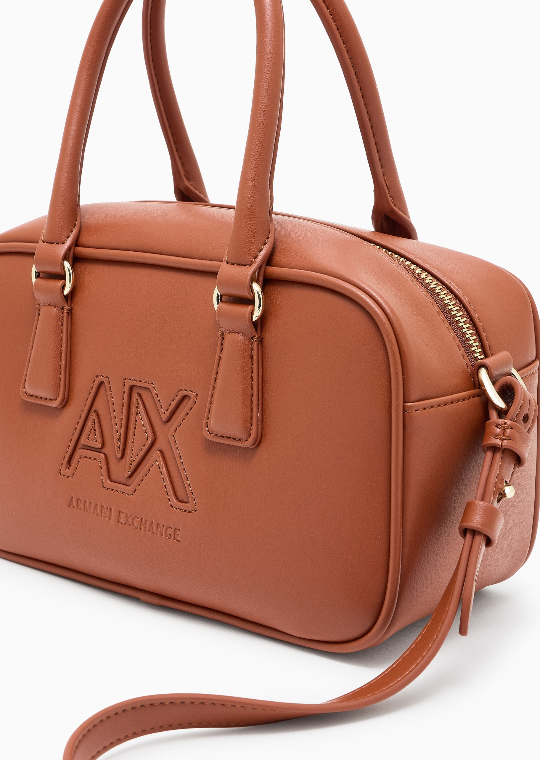 ARMANI EXCHANGE 女士复古商务通勤单肩手提保龄球包