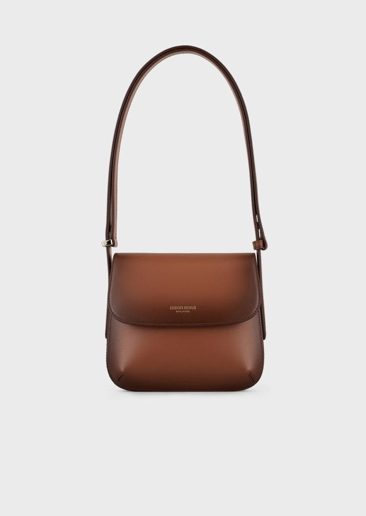 Giorgio Armani 女士牛皮革商务休闲复古通勤迷你单肩斜挎包
