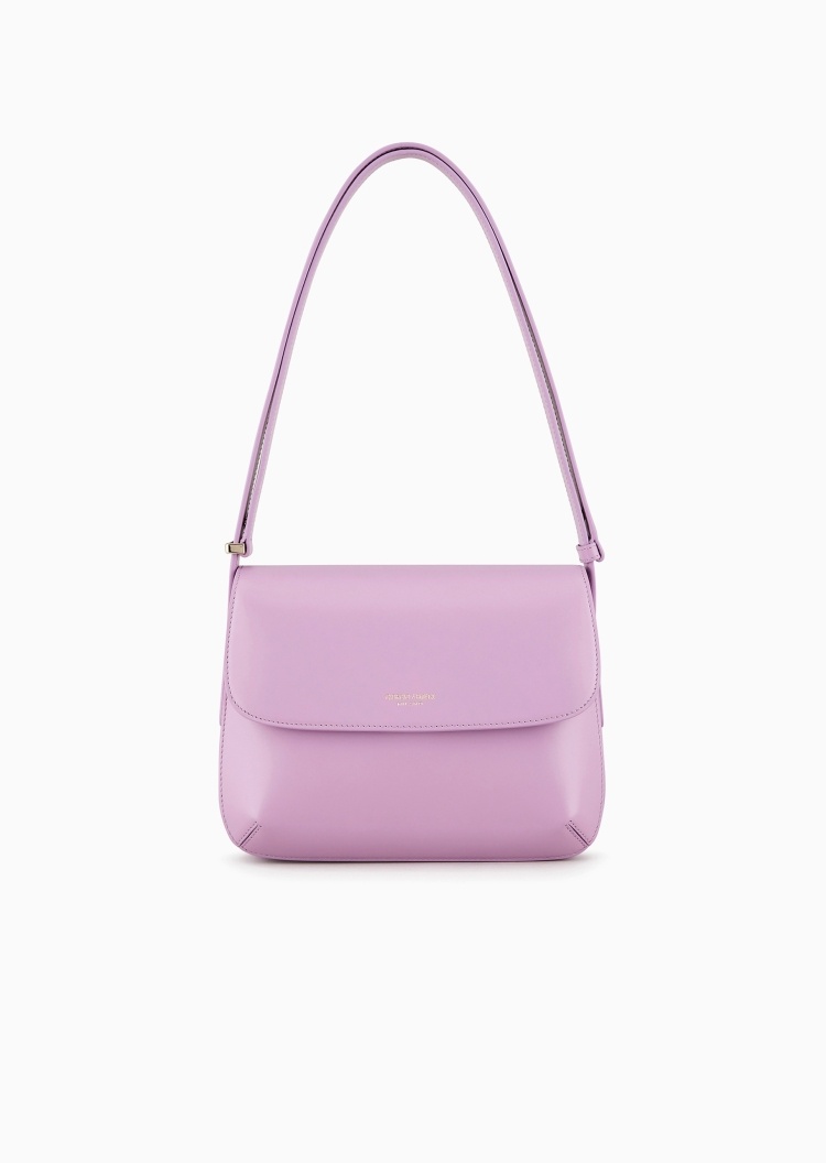 Giorgio Armani 女士牛皮革休闲商务通勤翻盖手提单肩斜挎包