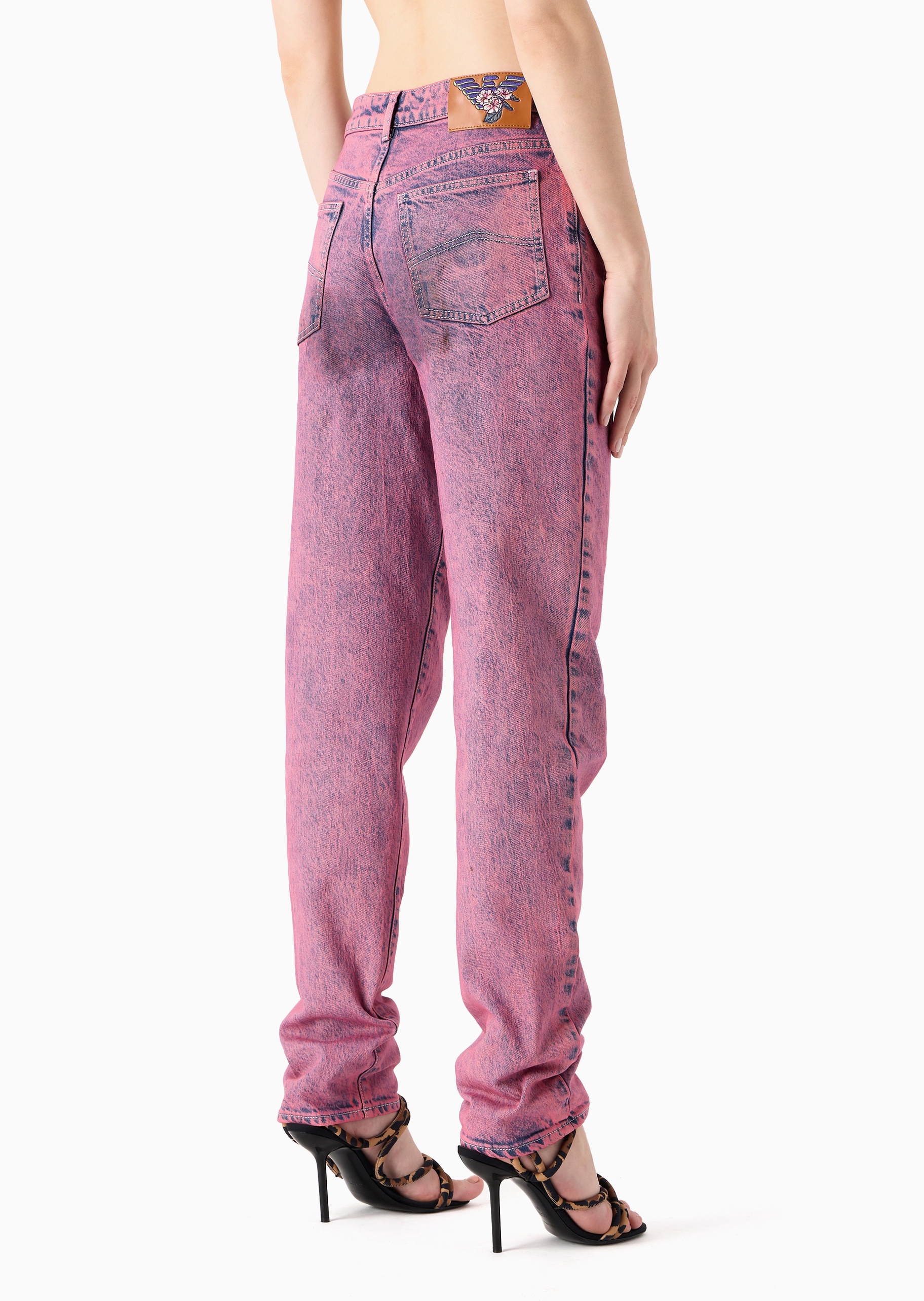 Emporio Armani 可持续系列女士棉质微弹长款直筒潮流牛仔裤