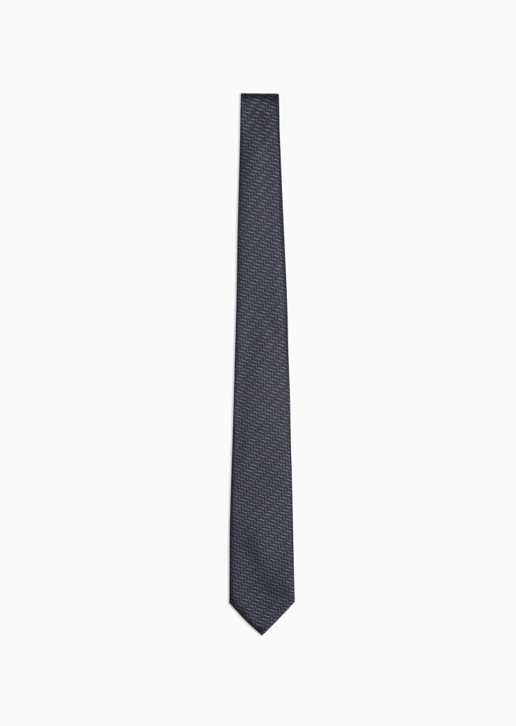 Giorgio Armani 男士桑蚕丝手打箭头型双色人字提花领带
