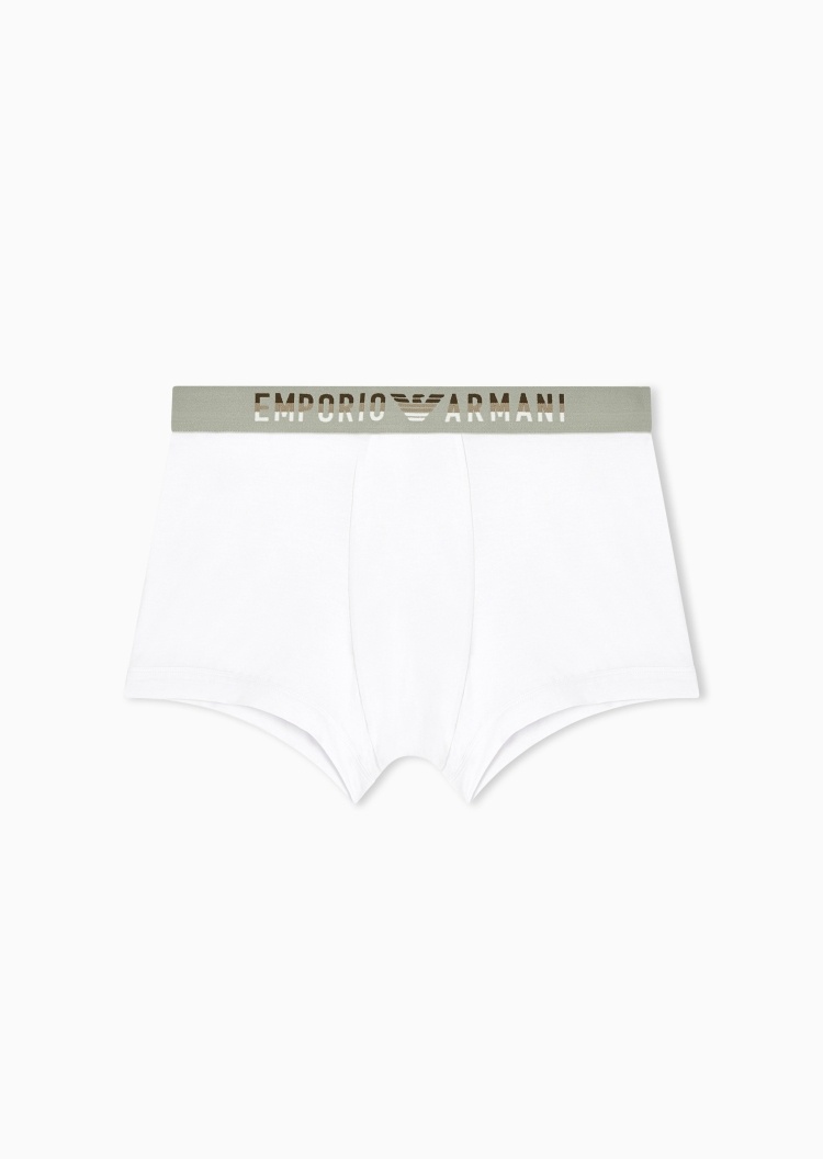 Emporio Armani 男士莫代尔弹力平角LOGO腰边内裤