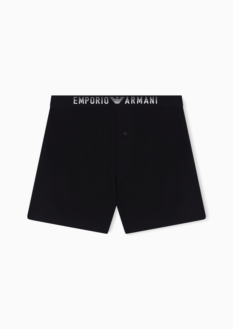 Emporio Armani 男士莫代尔弹力平角提花腰边内裤