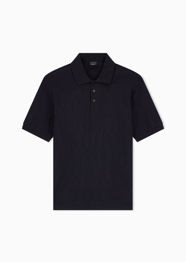 ARMANI EXCHANGE 男士纯棉短袖翻领肌理感Polo衫
