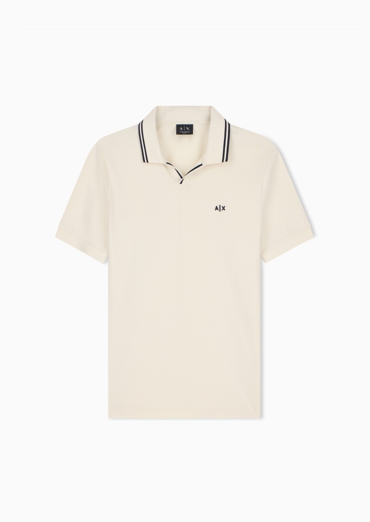 ARMANI EXCHANGE 男士纯棉短袖海鸥领刺绣Polo衫