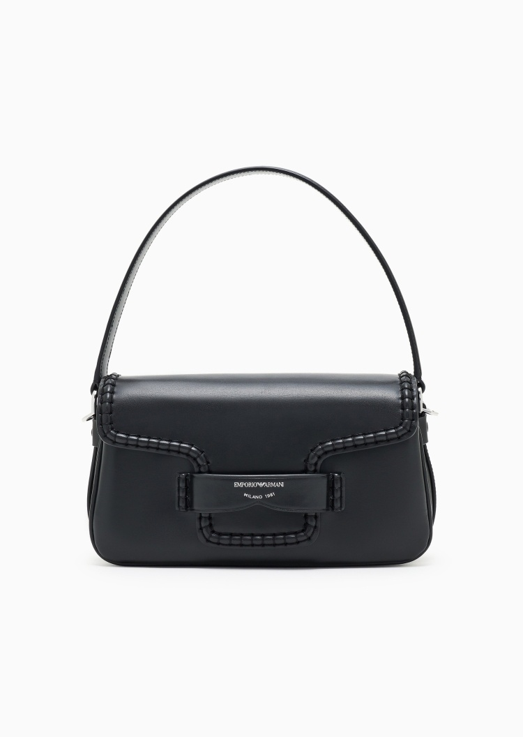 Emporio Armani 女士翻盖长方形拉链内袋手提单肩包