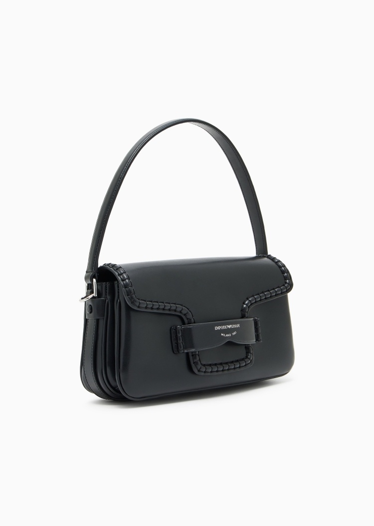 Emporio Armani 女士翻盖长方形拉链内袋手提单肩包