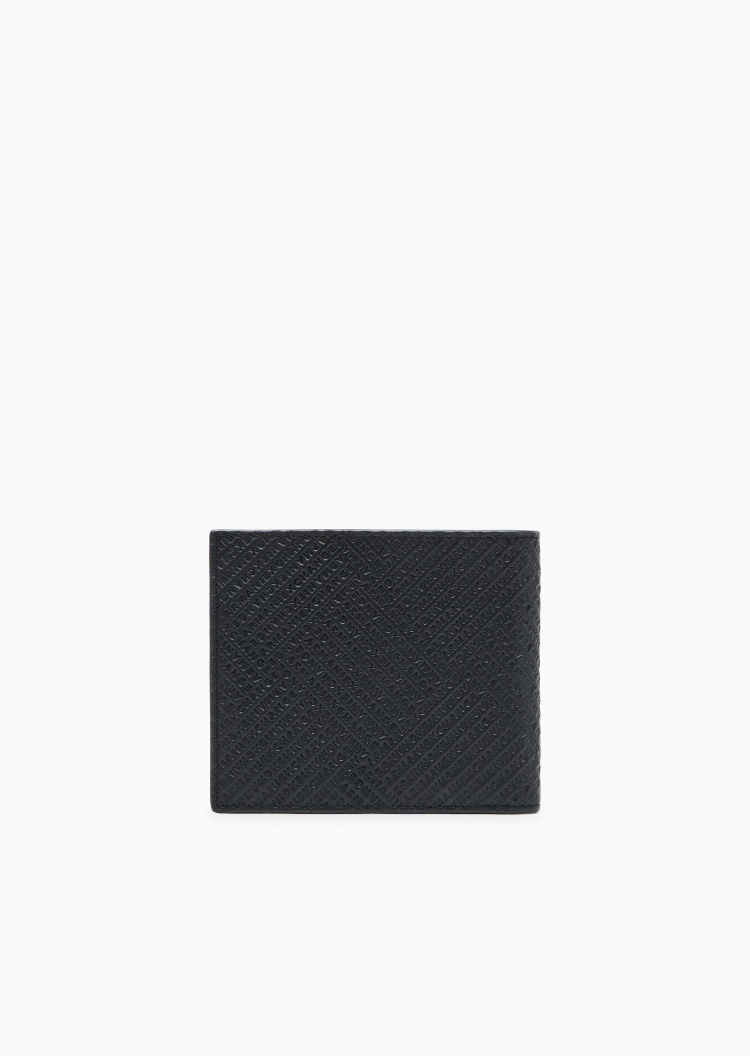 ARMANI EXCHANGE 男士牛皮革对折多卡位压花手拿钱包