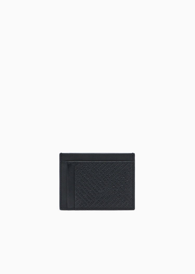 ARMANI EXCHANGE 男士牛皮革扁平方形多卡位双面用手拿卡夹