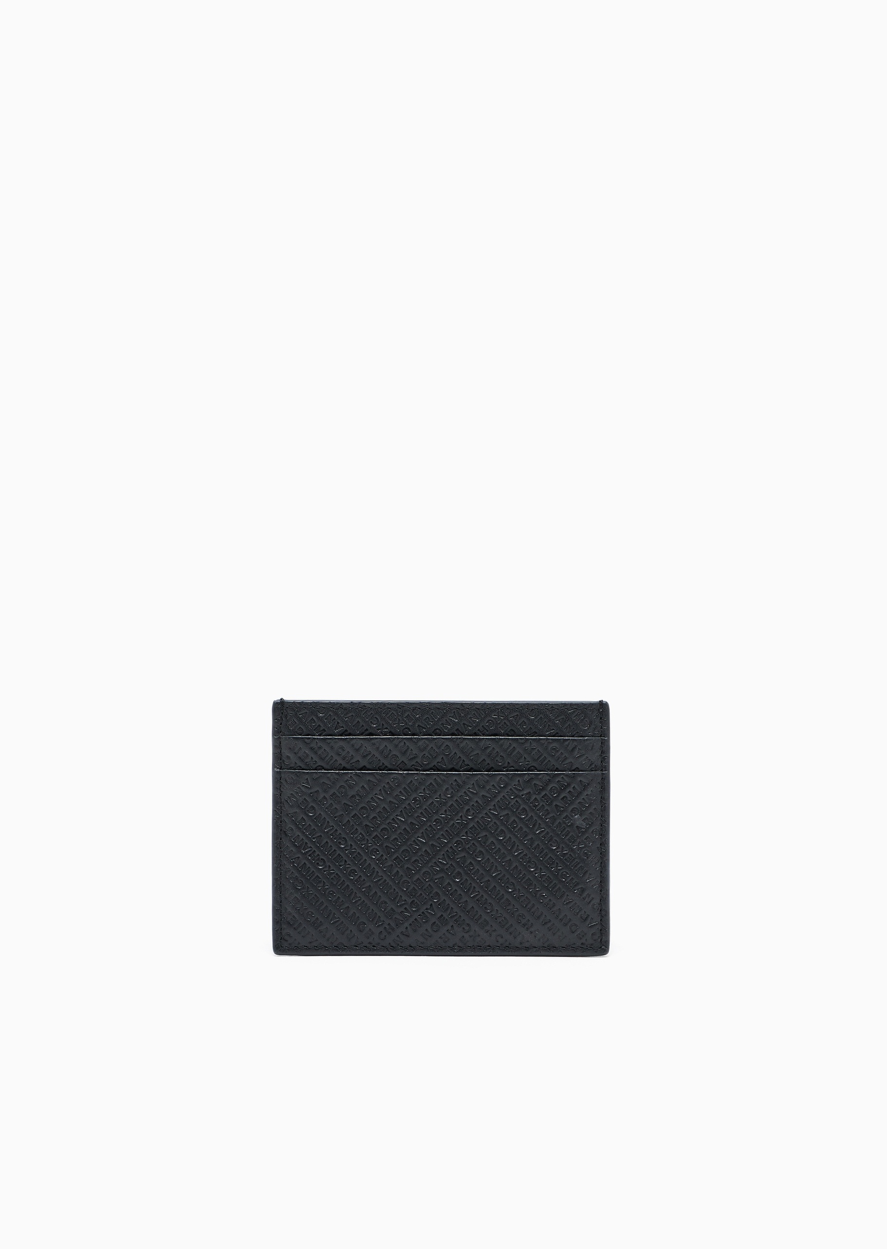 ARMANI EXCHANGE 男士牛皮革扁平方形多卡位双面用手拿卡夹