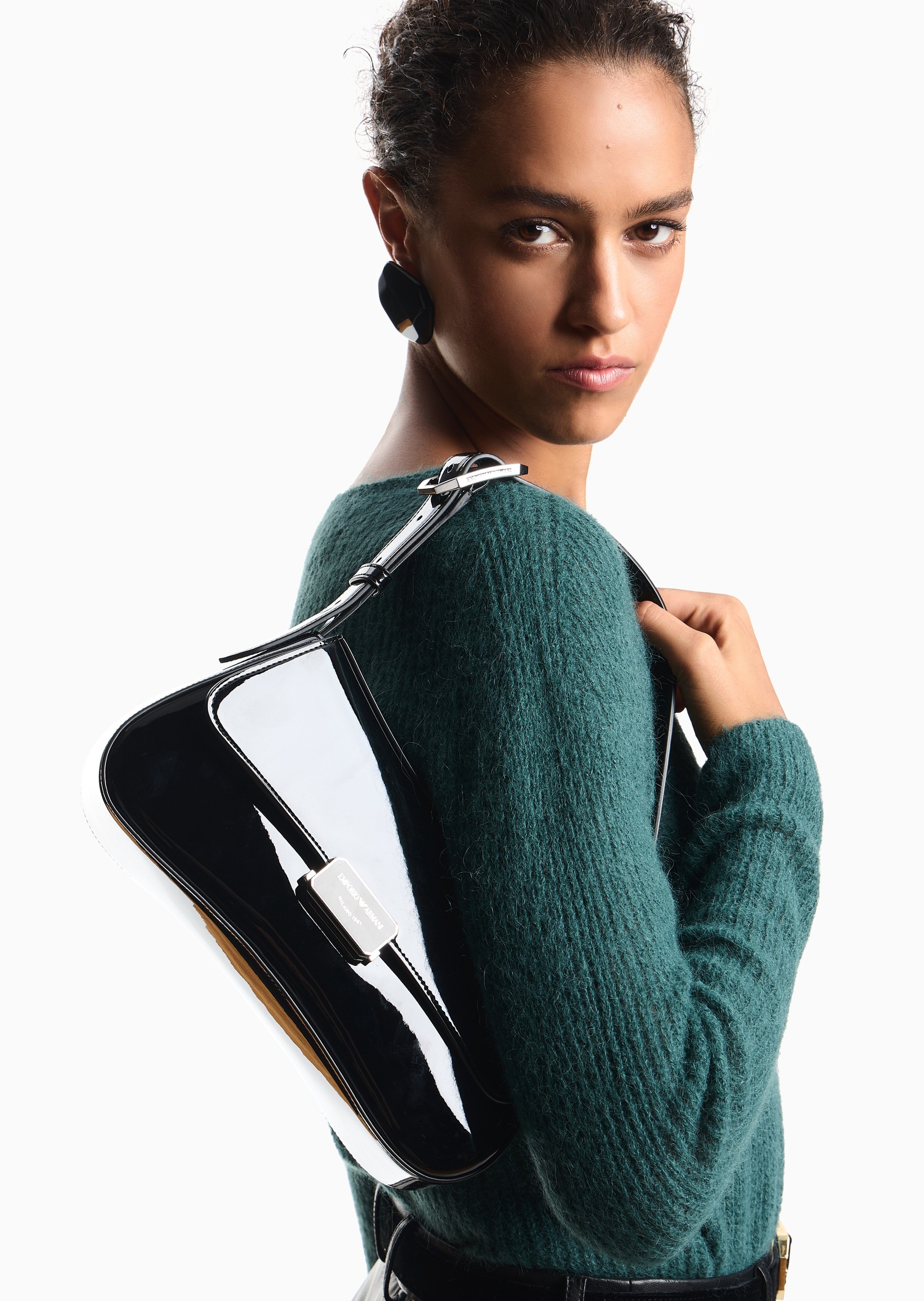 Emporio Armani 女士翻盖Hobo可调节肩带手提单肩包