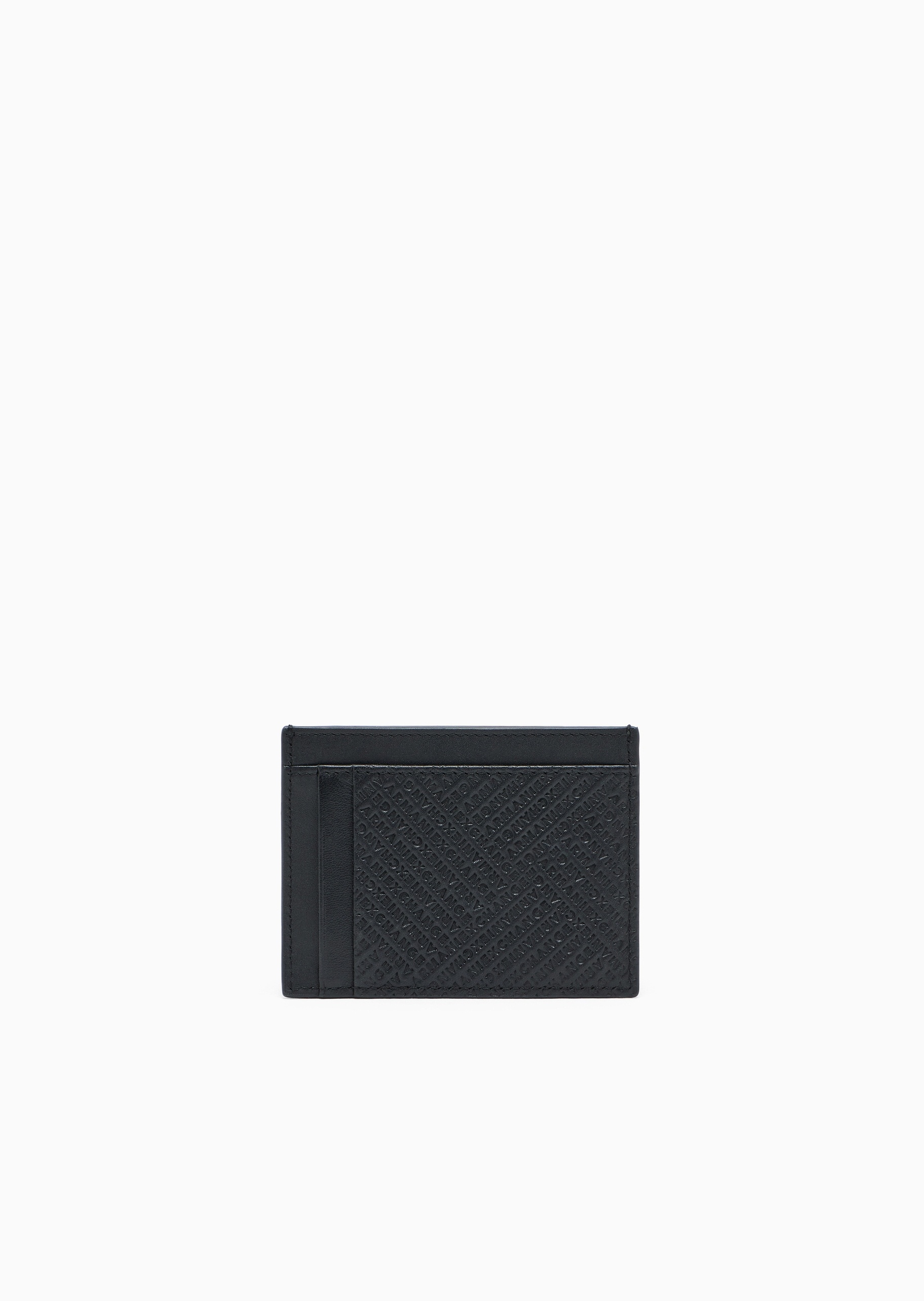 ARMANI EXCHANGE 男士牛皮革扁平方形多卡位双面用手拿卡夹