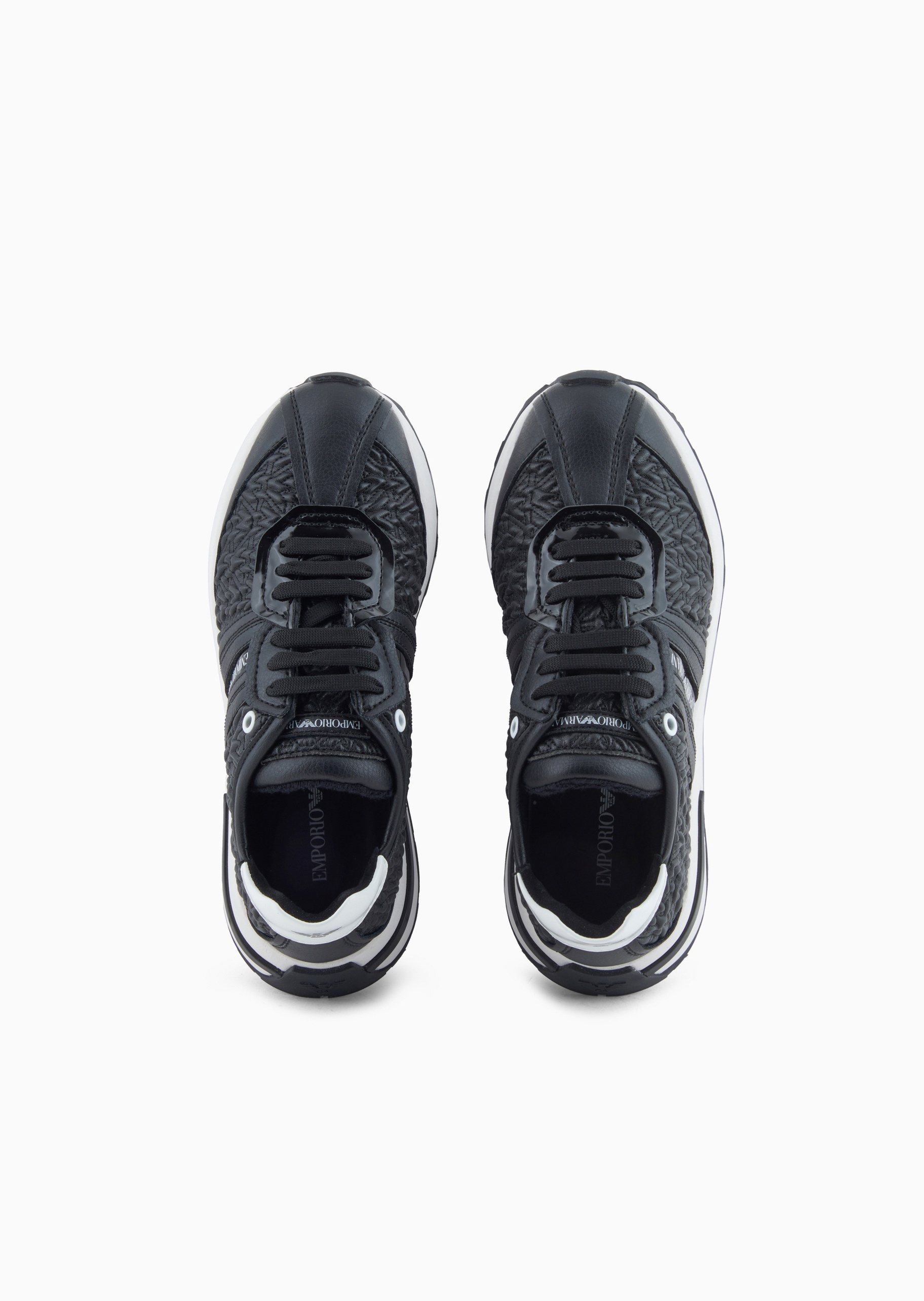 Emporio Armani 女士压花绑带轻户外橡胶休闲运动鞋