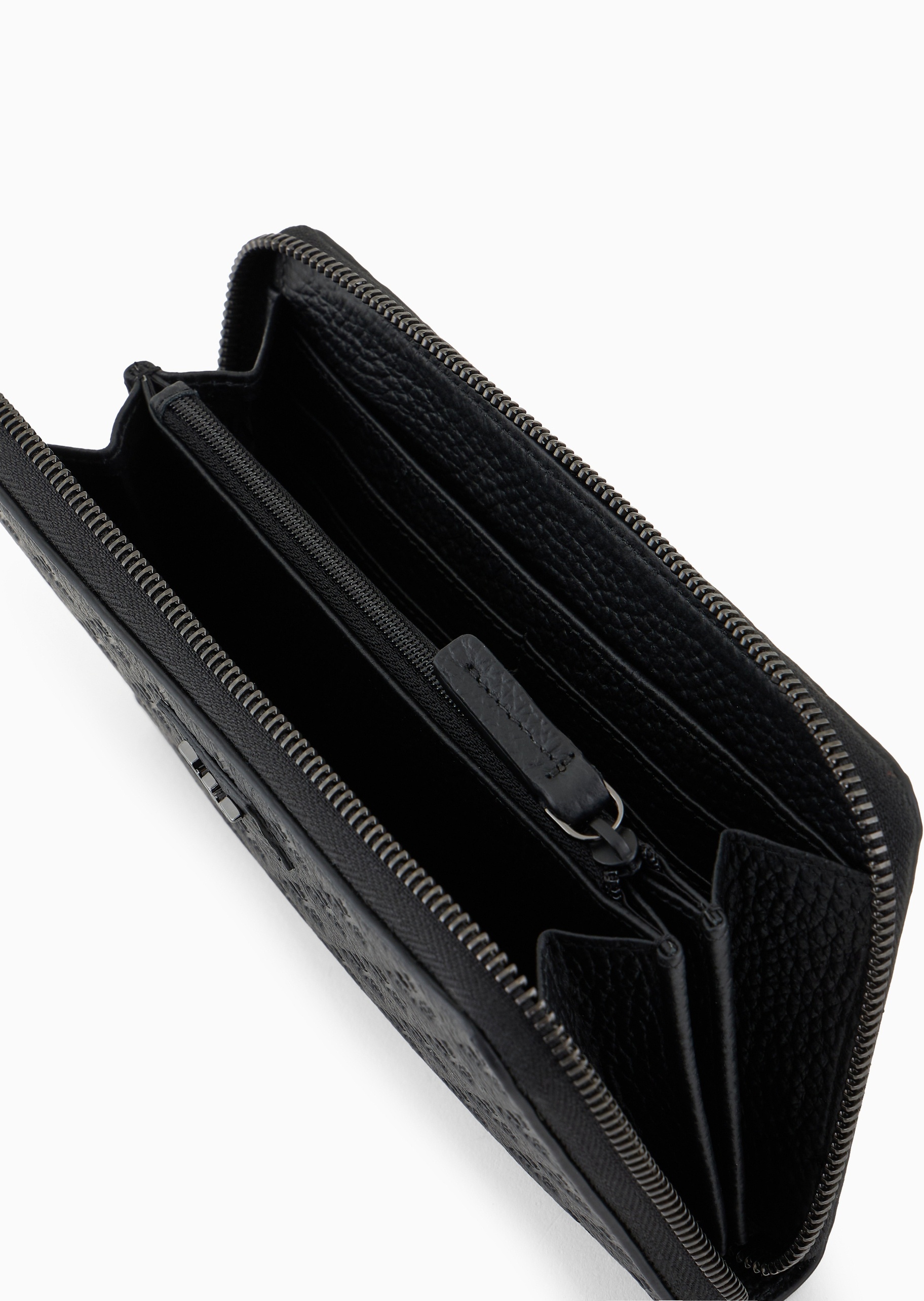 Emporio Armani 男士牛皮革荔枝纹长款钱包卡包一体