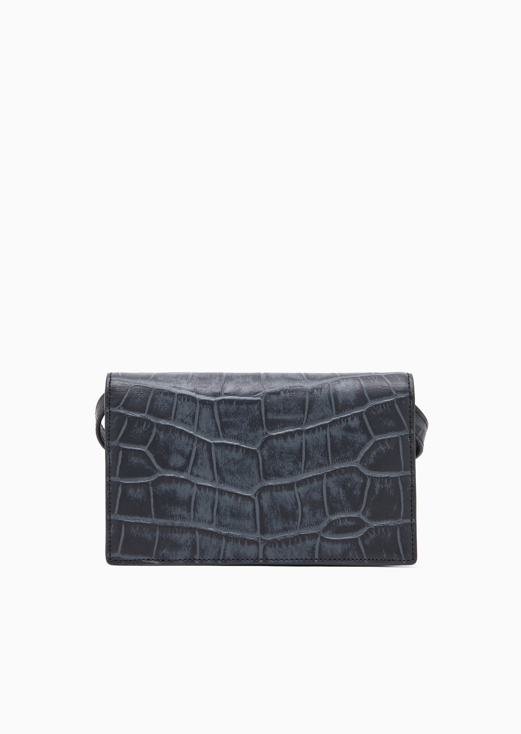 Emporio Armani 男士牛皮革翻盖商务通勤迷你斜挎包