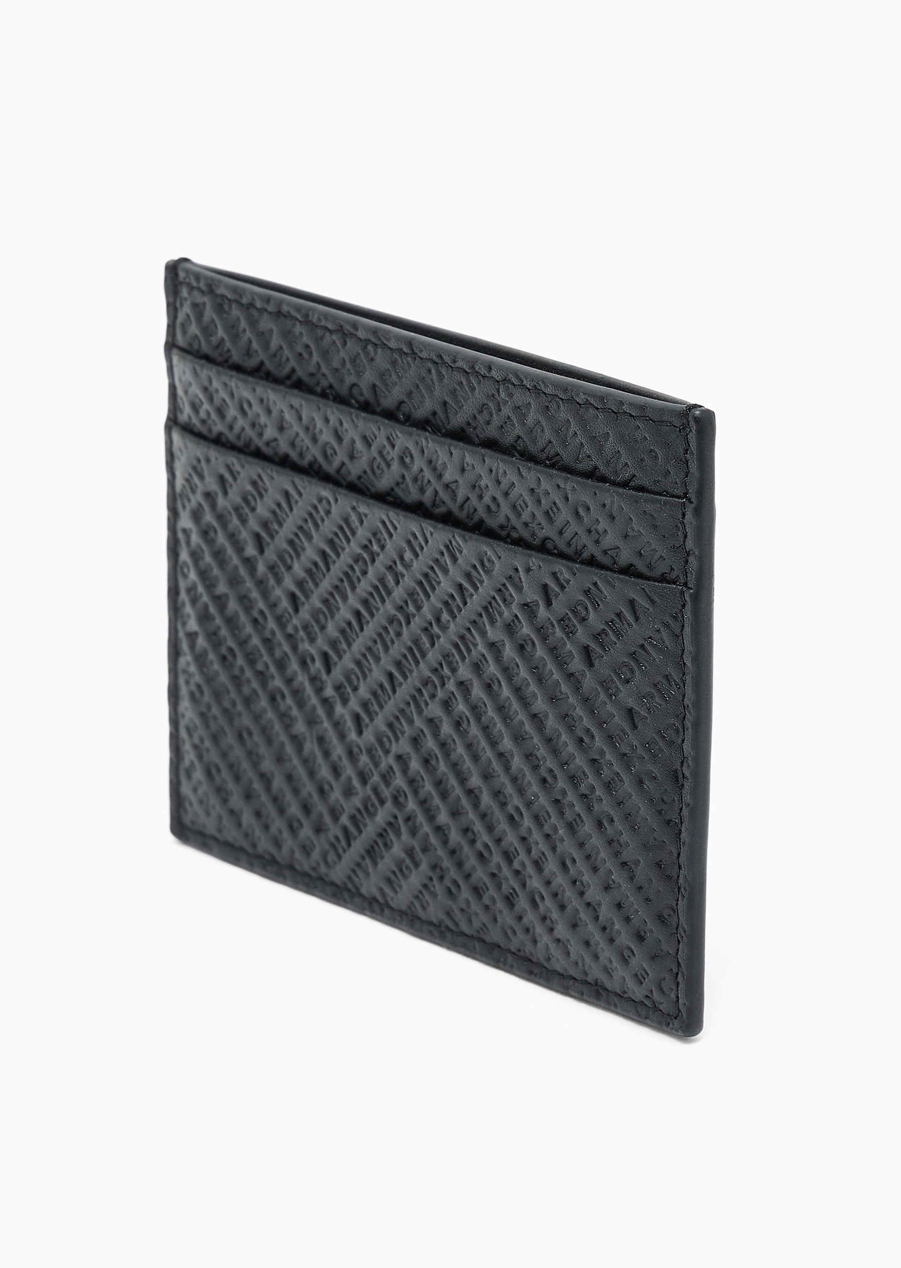 ARMANI EXCHANGE 男士牛皮革扁平方形多卡位双面用手拿卡夹