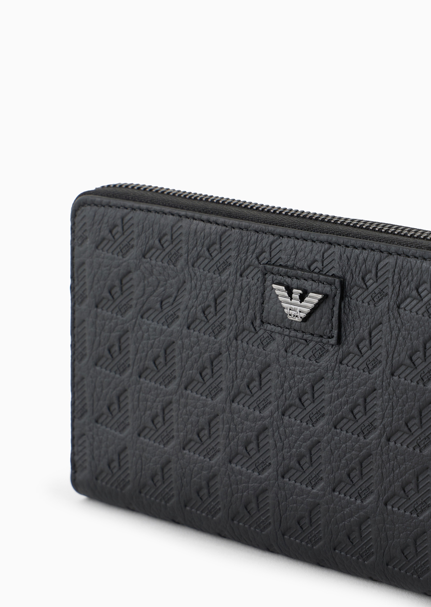 Emporio Armani 男士牛皮革荔枝纹长款钱包卡包一体