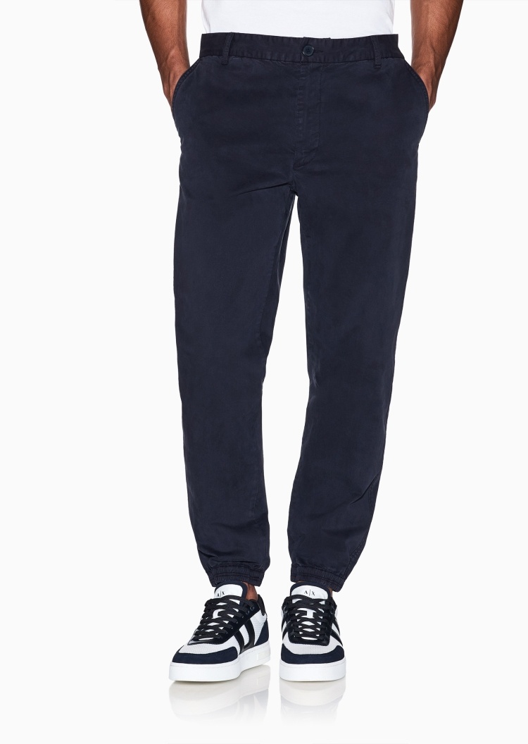 ARMANI EXCHANGE 男士纯棉微弹宽松长款锥形束脚休闲裤