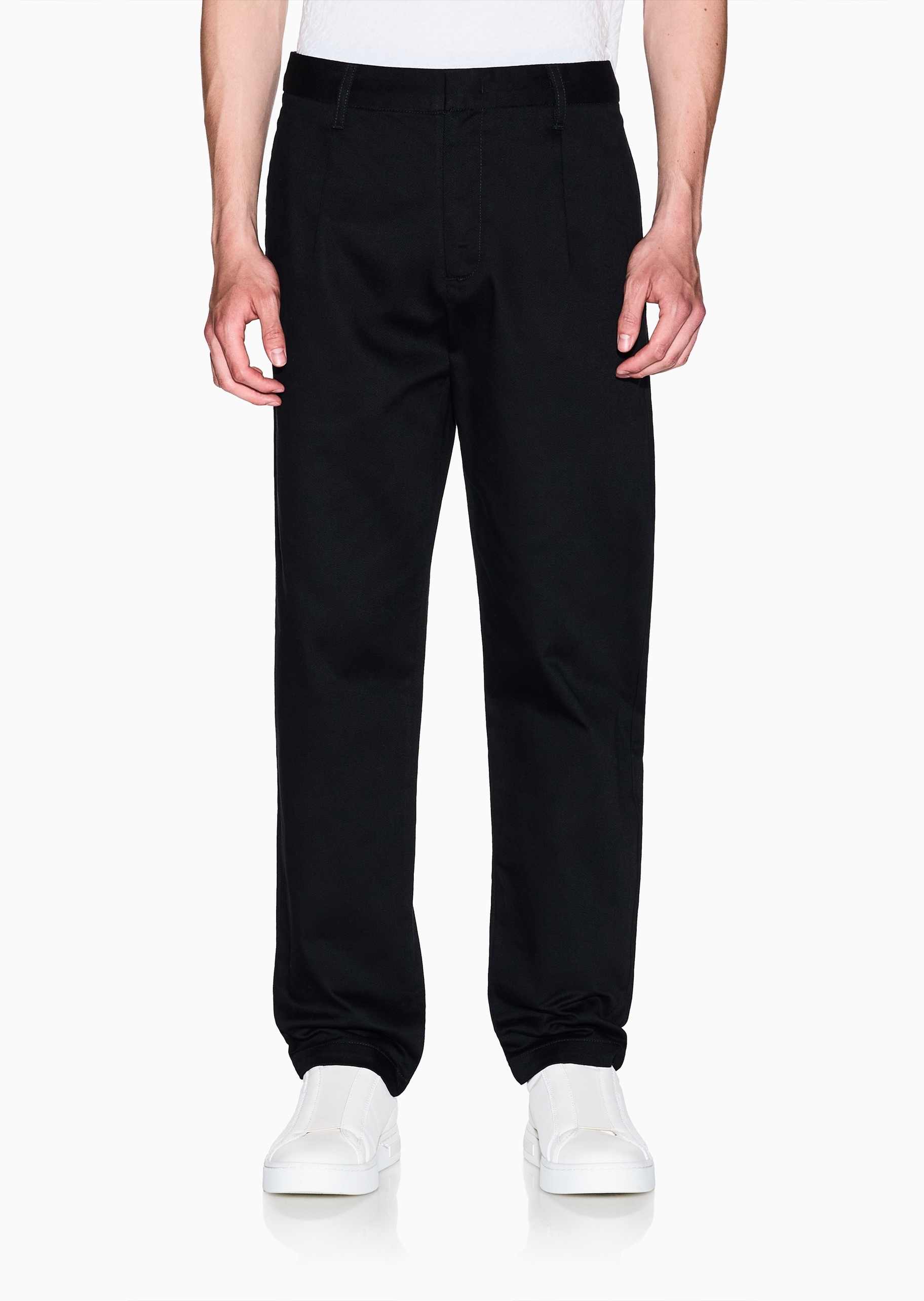 ARMANI EXCHANGE 男士全棉宽松长款直筒纯色休闲裤