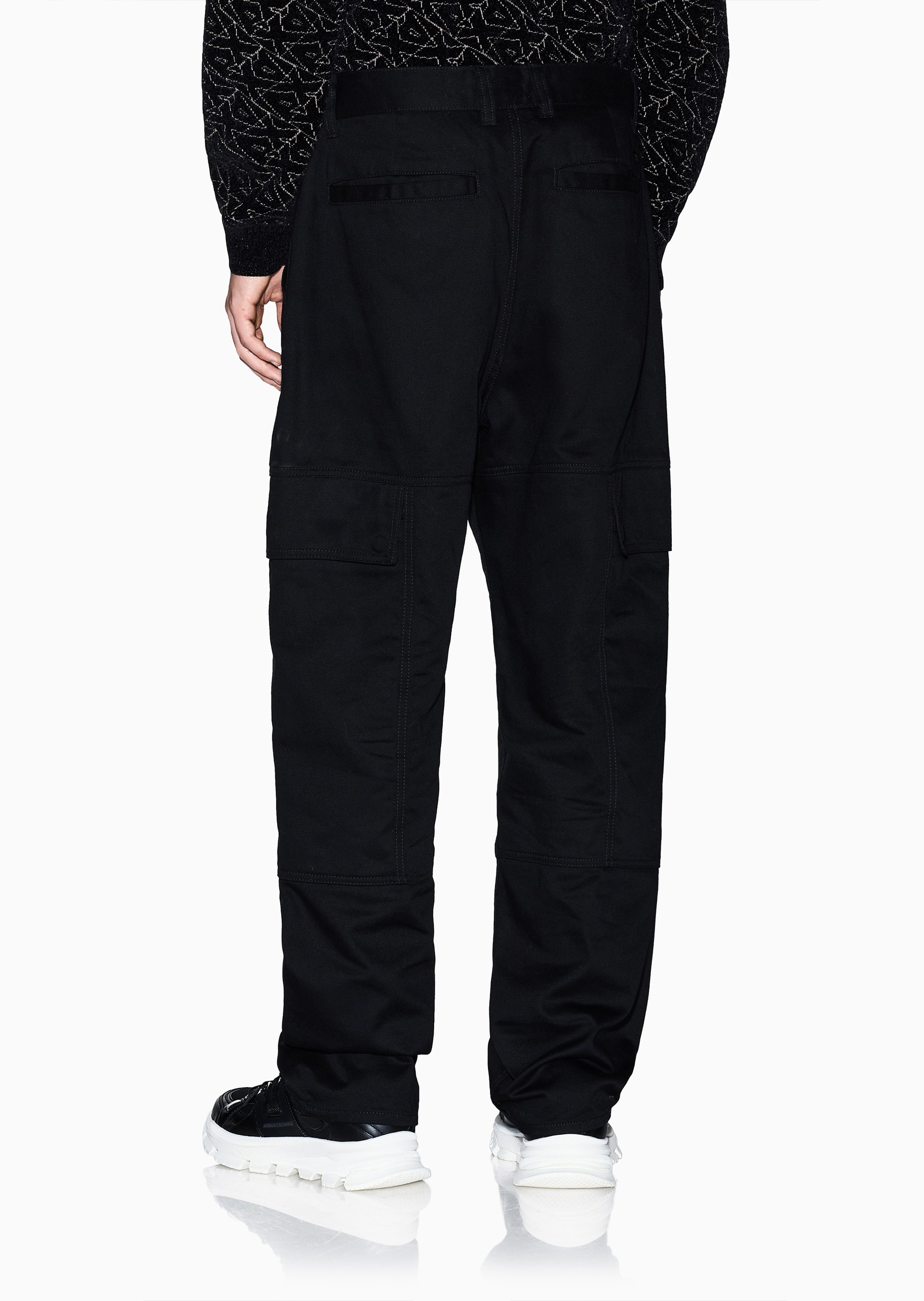 ARMANI EXCHANGE 男士全棉宽松长款直筒纯色工装裤 