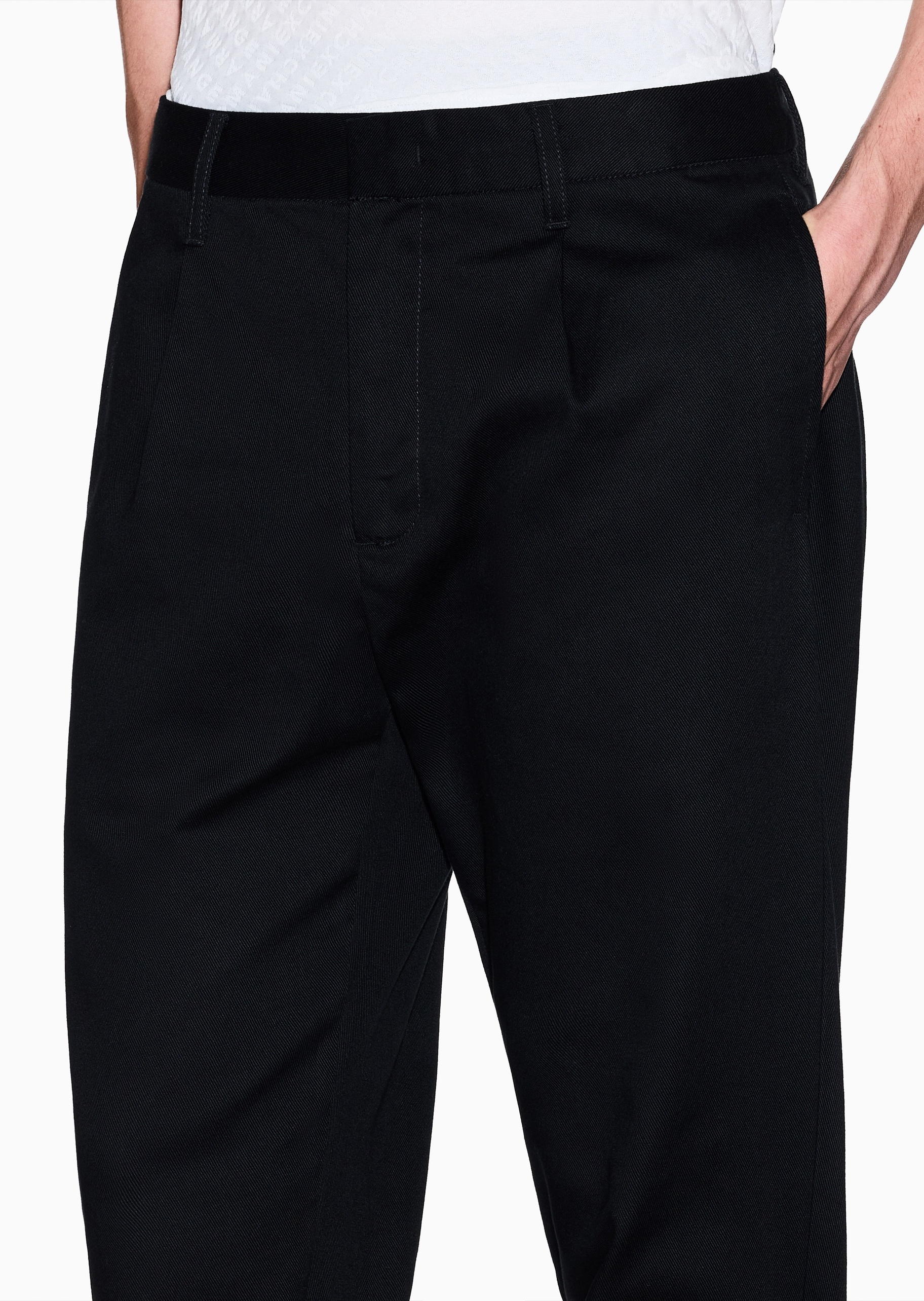 ARMANI EXCHANGE 男士全棉宽松长款直筒纯色休闲裤