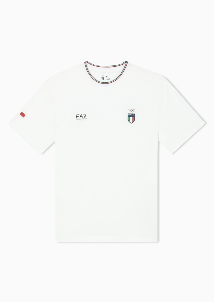 EA7 男士合身短袖圆领正肩运动训练T恤