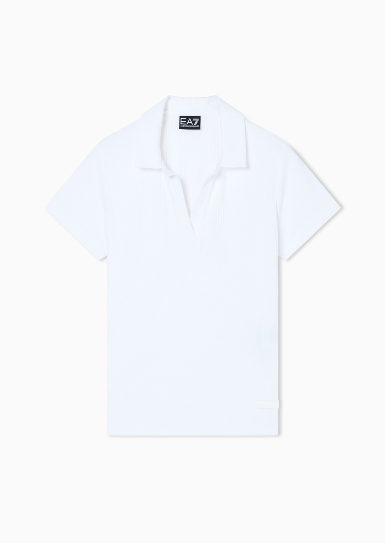 EA7 女士短袖翻领运动纯色Polo衫