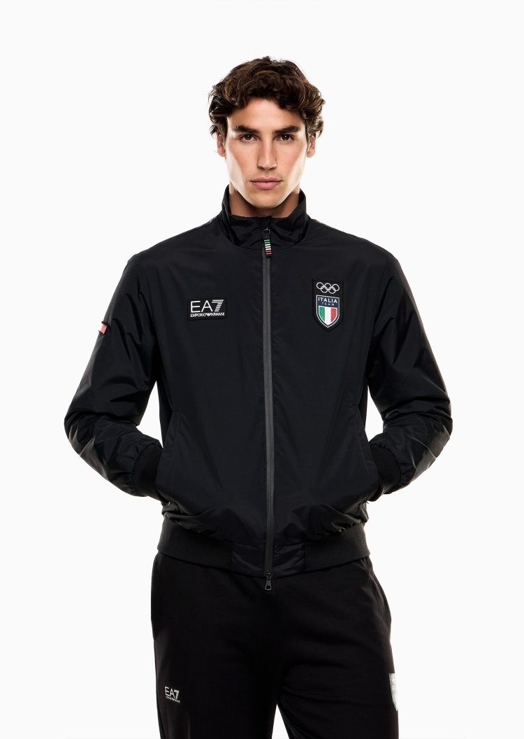 EA7 男士合身长袖短款立领户外运动棉服