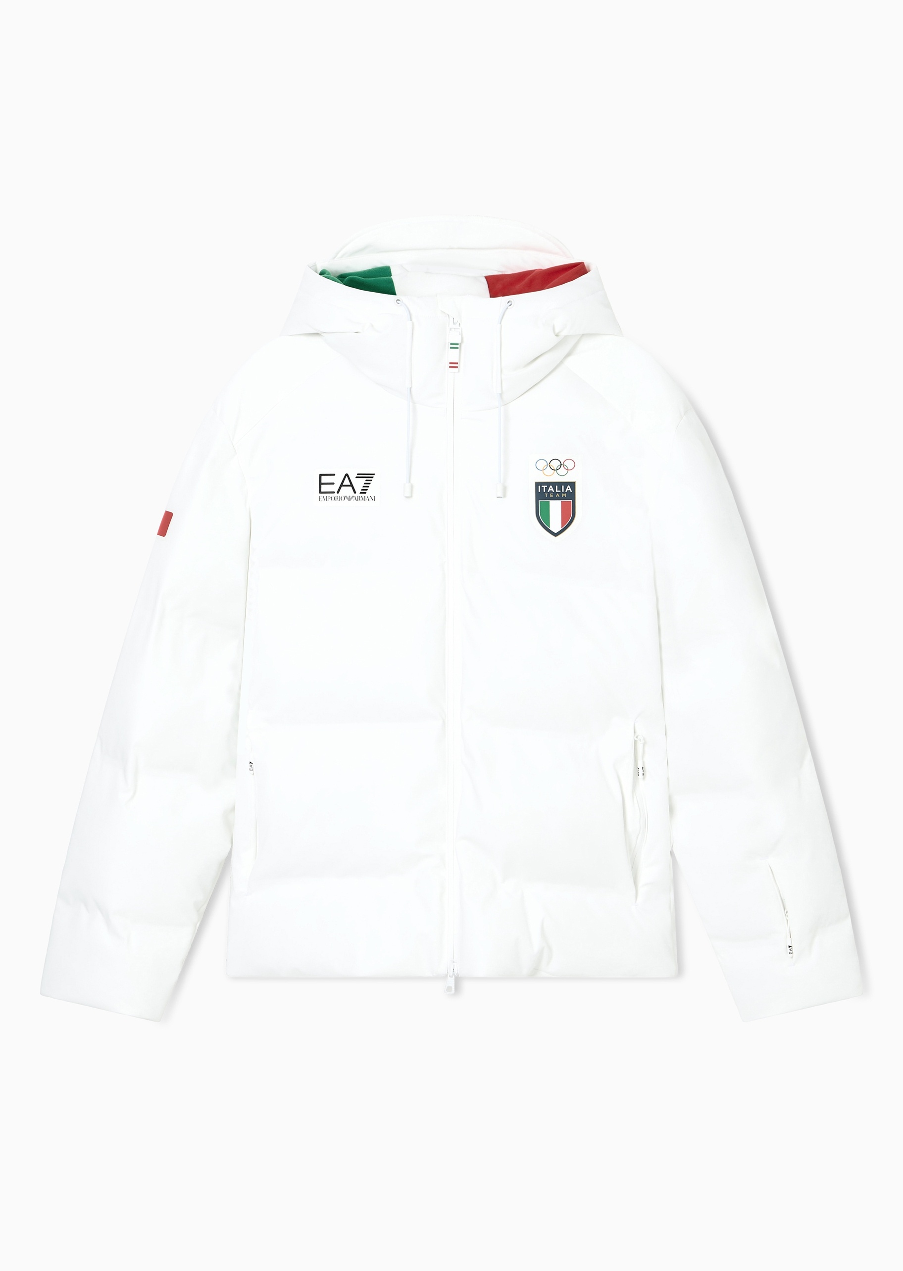 EA7 男士合身长袖连帽户外运动滑雪棉服