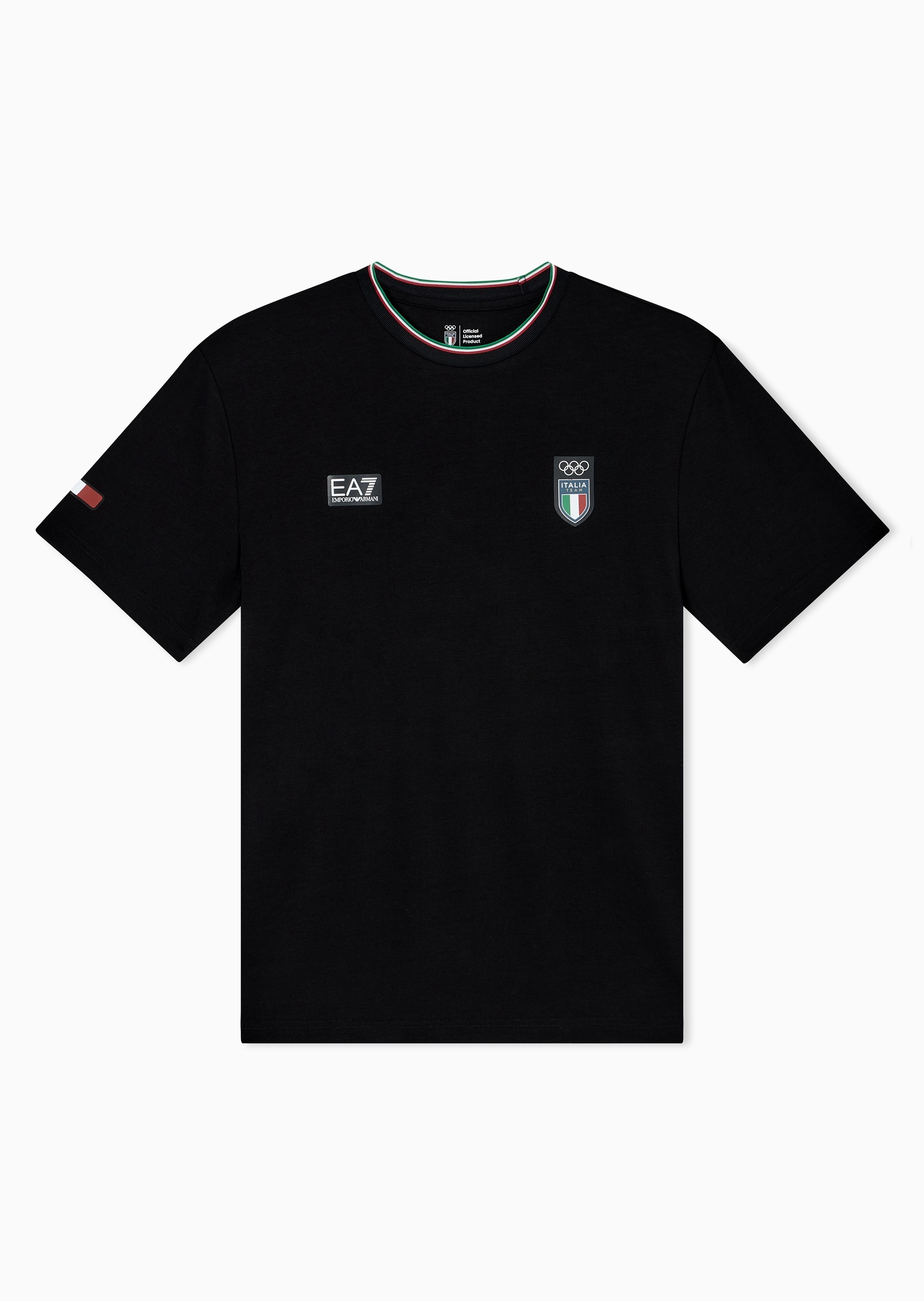 EA7 男士合身短袖圆领正肩运动训练T恤