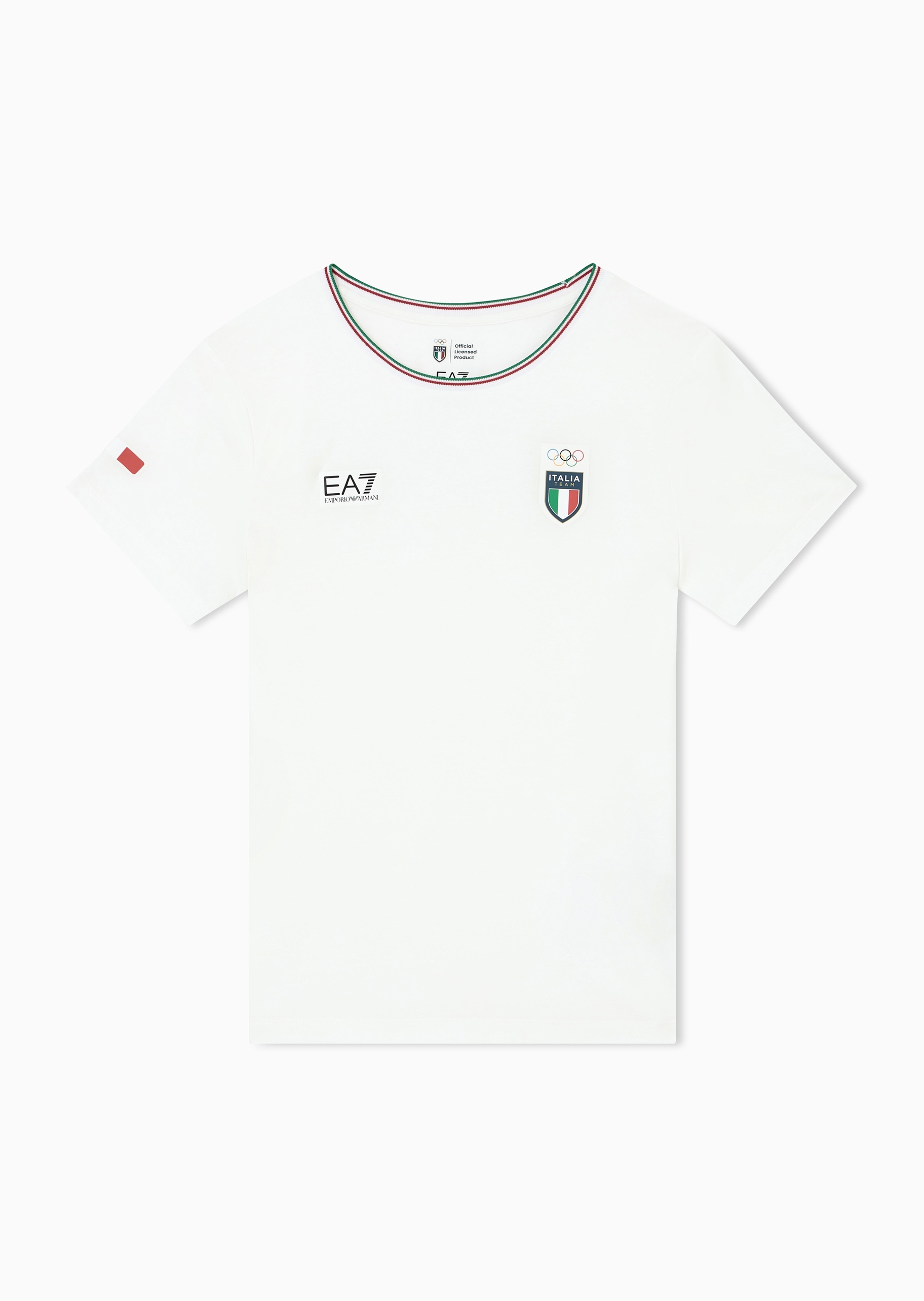 EA7 女士弹力修身短袖圆领运动训练T恤