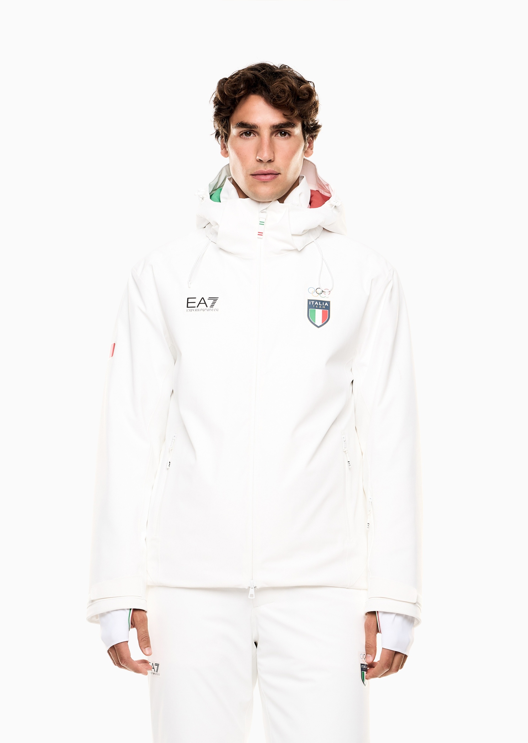 EA7 男士连帽运动户外滑雪棉服