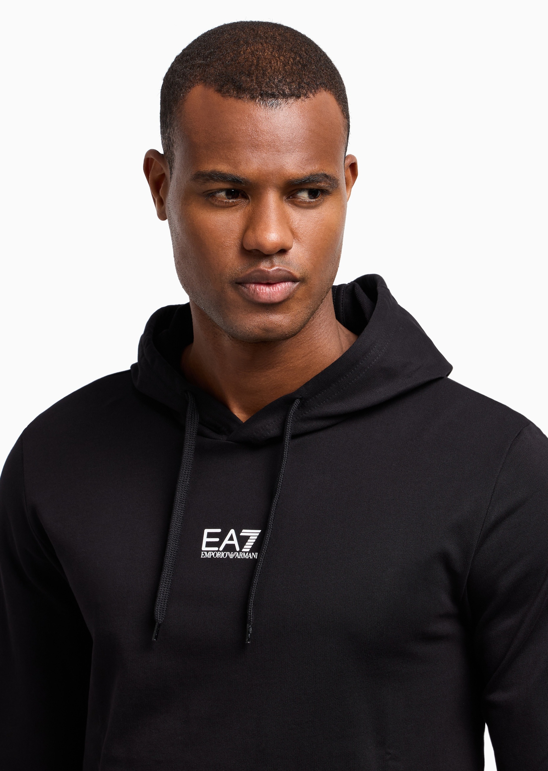 EA7 男士全棉重磅合身连帽运动休闲卫衣