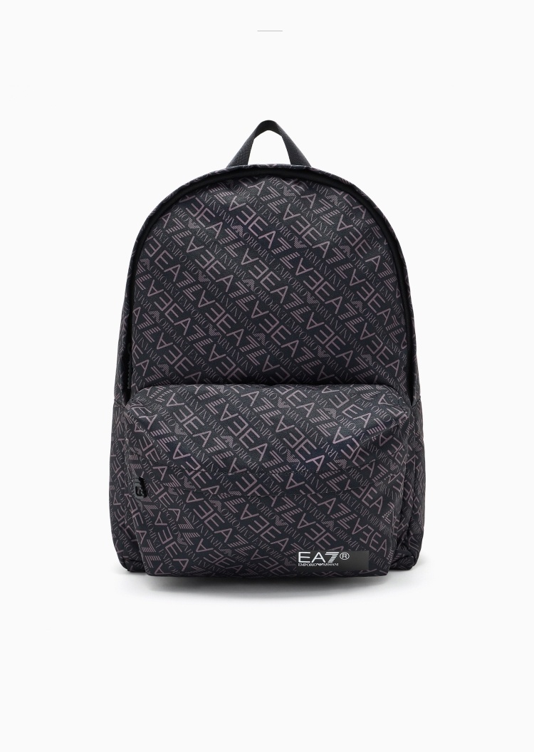 EA7 男女同款拉链可调节肩带满印手提双肩包