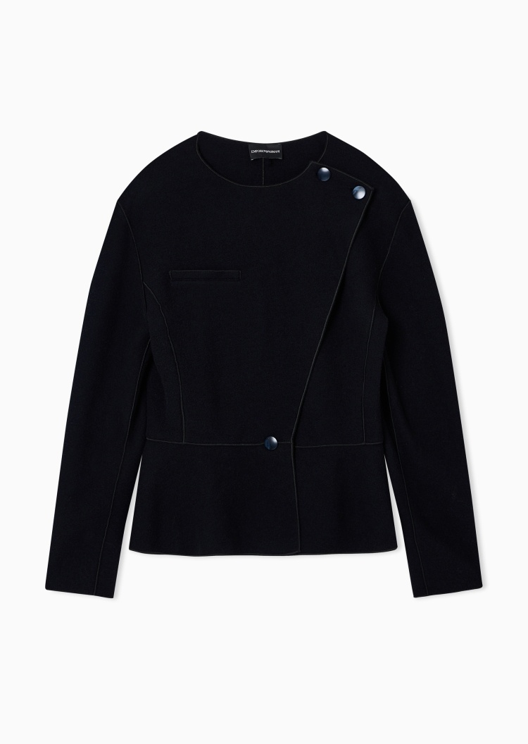 Emporio Armani 女士秀场同款绵羊毛休闲商务通勤西装外套