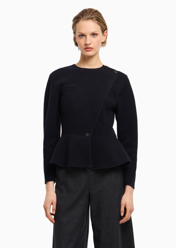 Emporio Armani 女士秀场同款绵羊毛休闲商务通勤西装外套