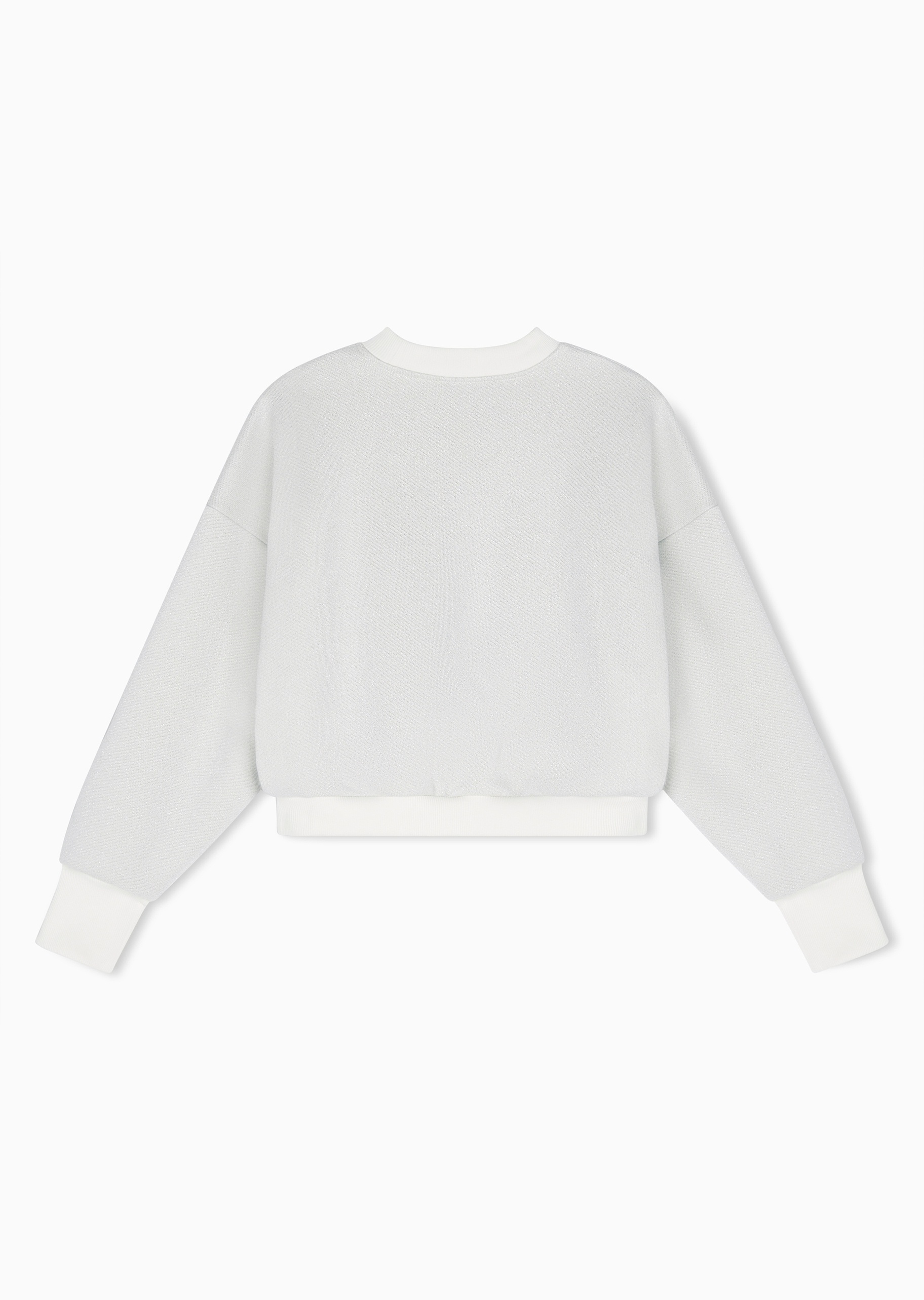 Emporio Armani 女士宽松短款圆领落肩毛圈标识印花卫衣