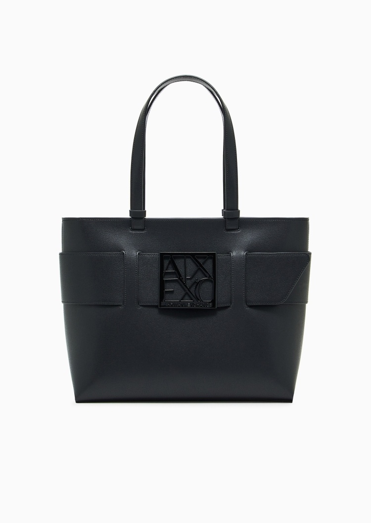 ARMANI EXCHANGE 女士中号拉链镂空饰带通勤风手提托特包