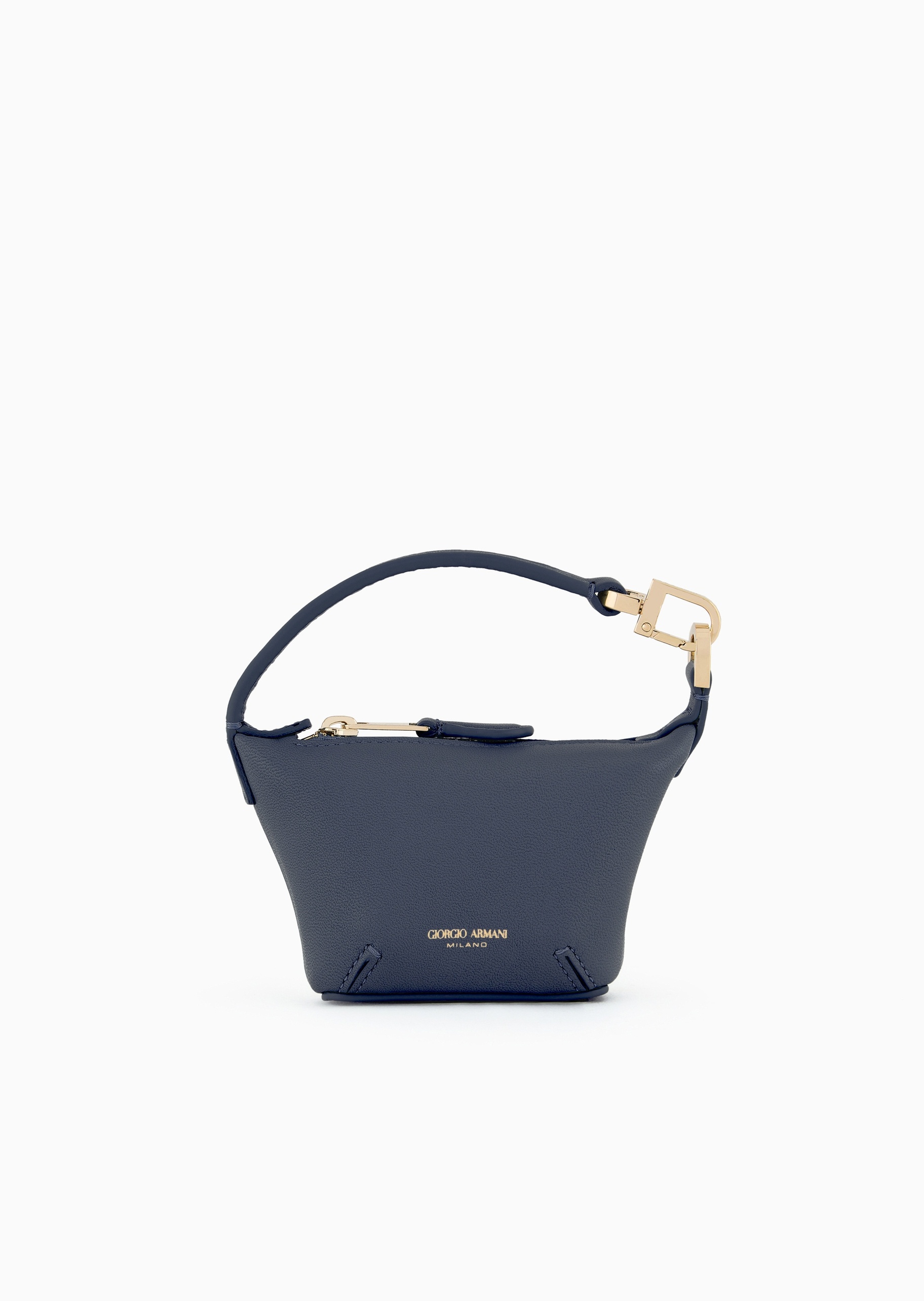 Giorgio Armani 女士羊皮革拉链经典LOGO手提迷你包