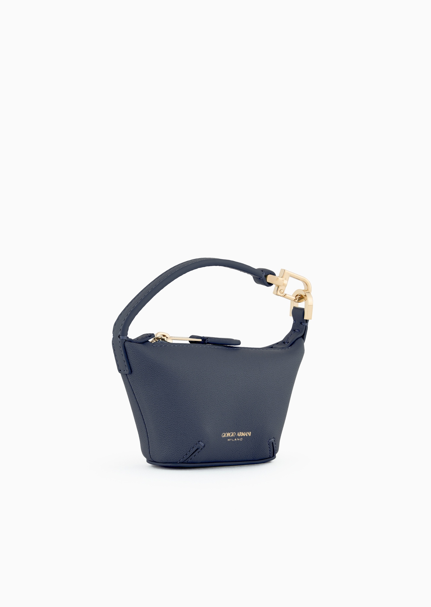Giorgio Armani 女士羊皮革拉链经典LOGO手提迷你包