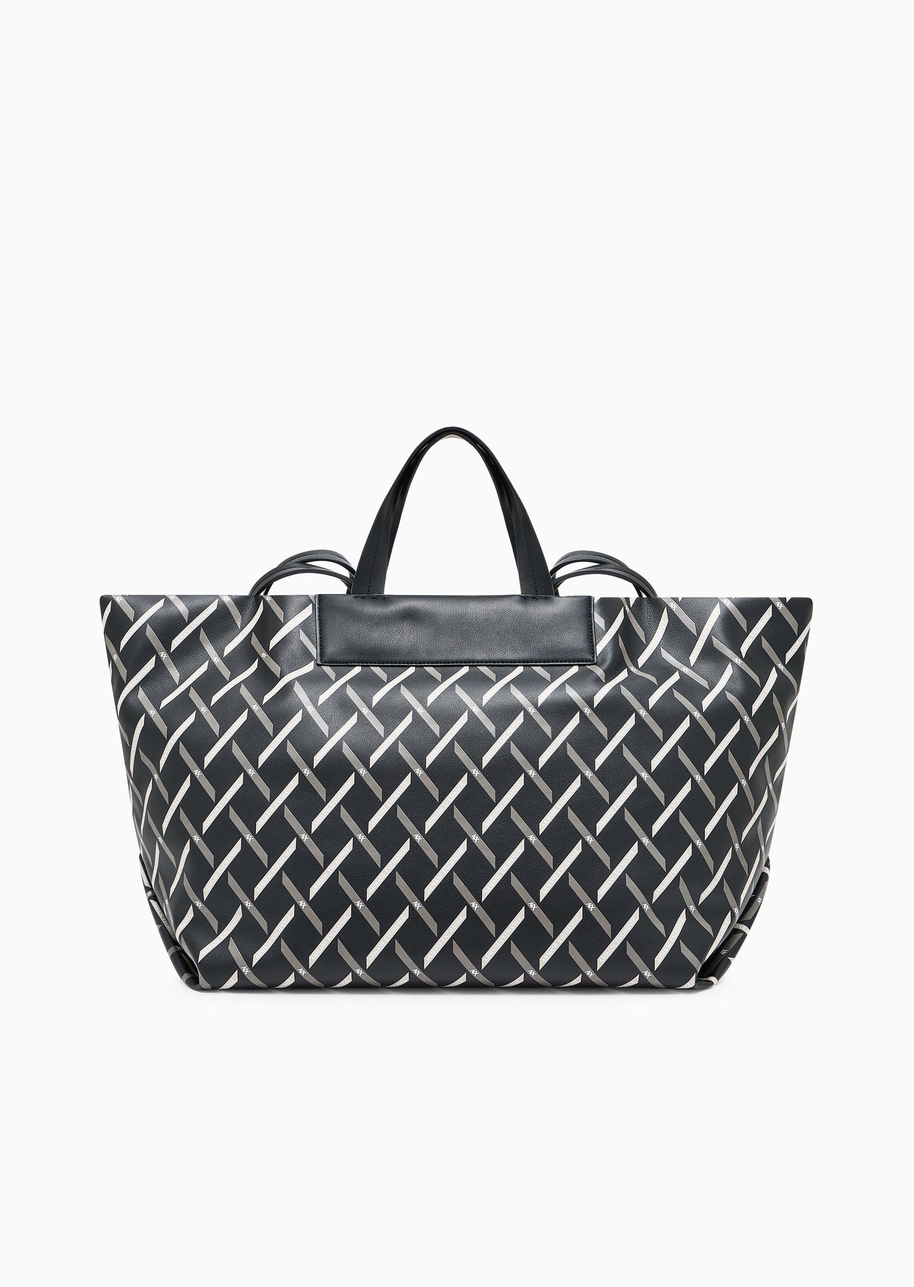 ARMANI EXCHANGE 女士大容量磁扣交织印花手提单肩托特包