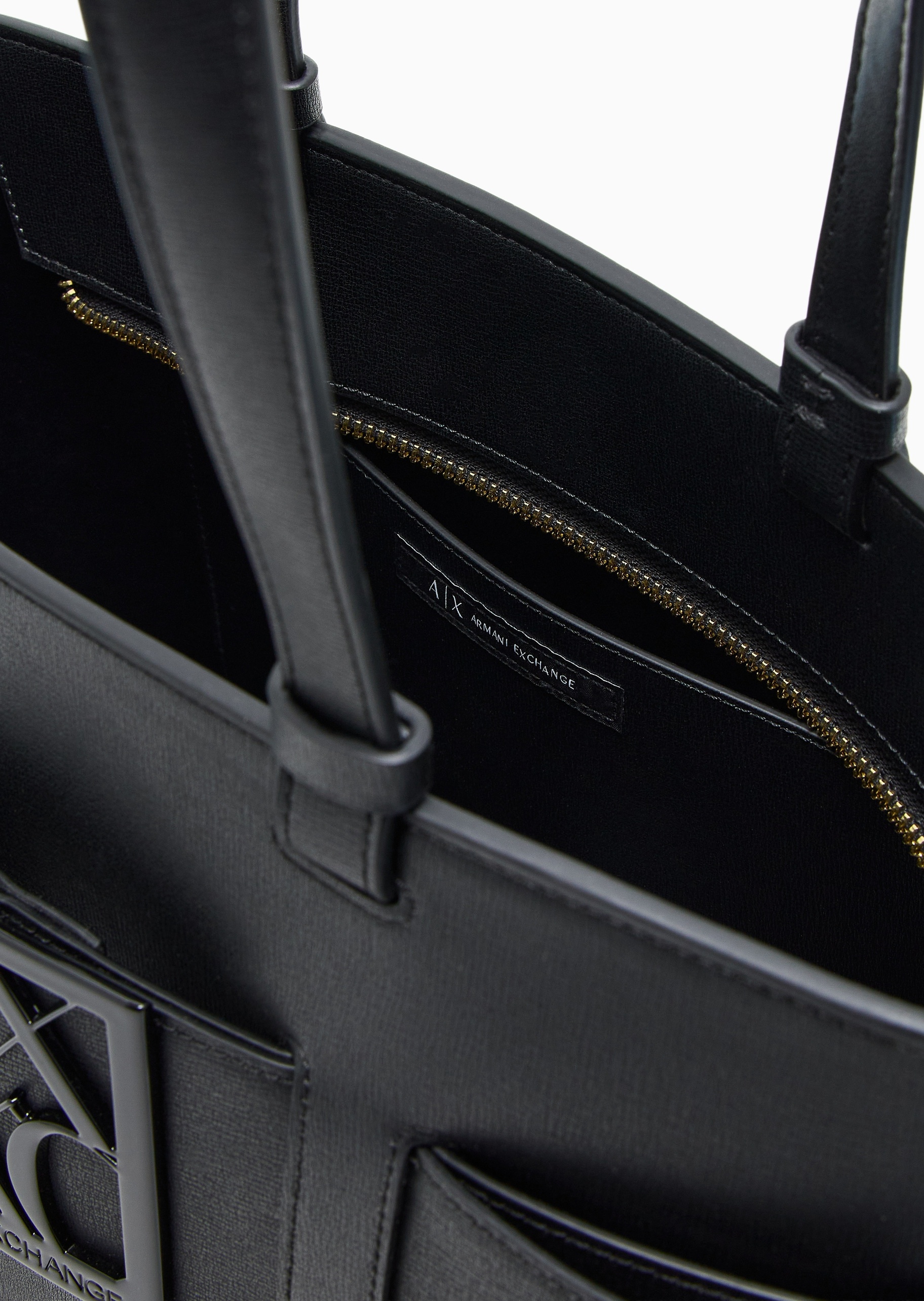 ARMANI EXCHANGE 女士中号拉链镂空饰带通勤风手提托特包
