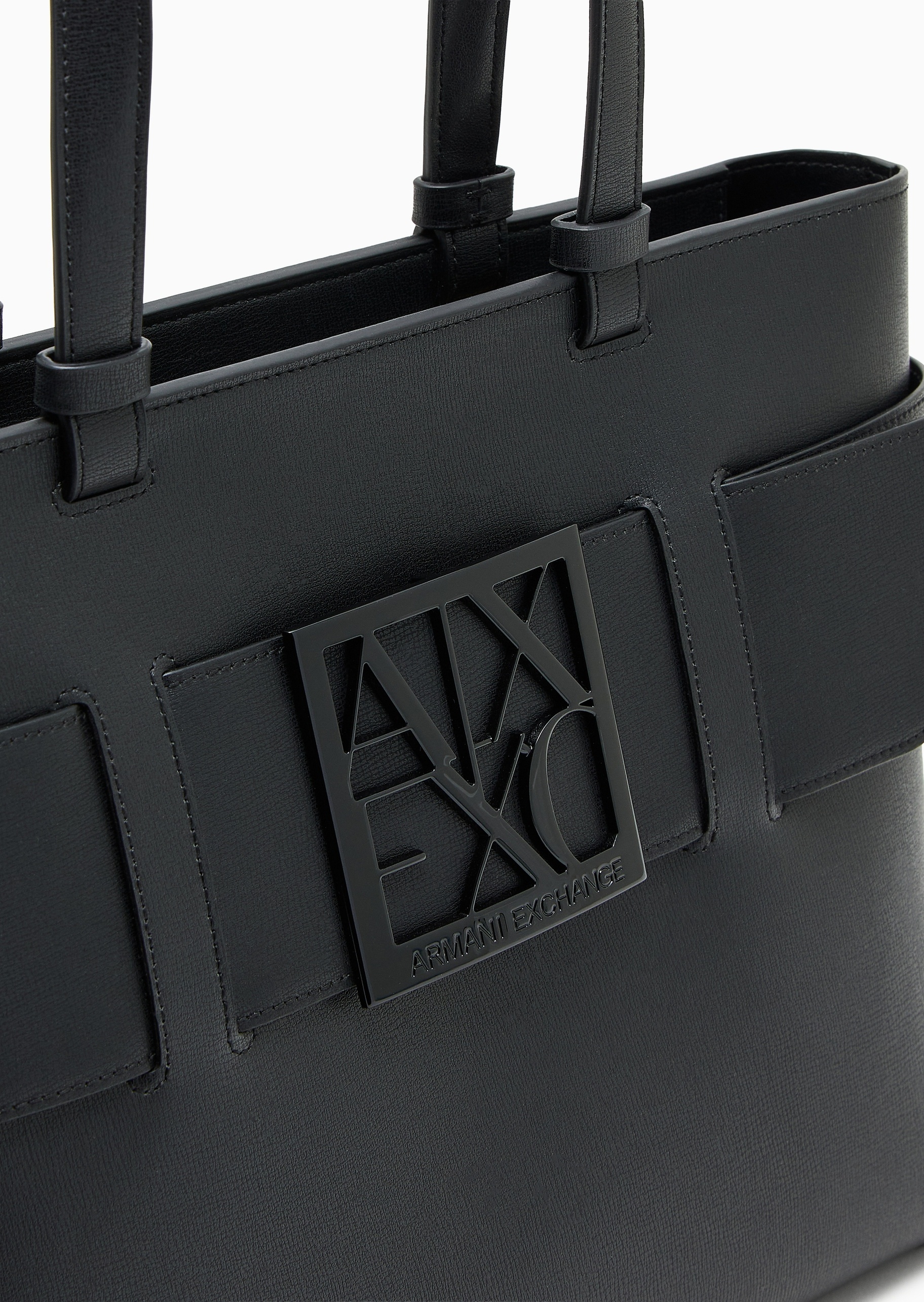 ARMANI EXCHANGE 女士中号拉链镂空饰带通勤风手提托特包